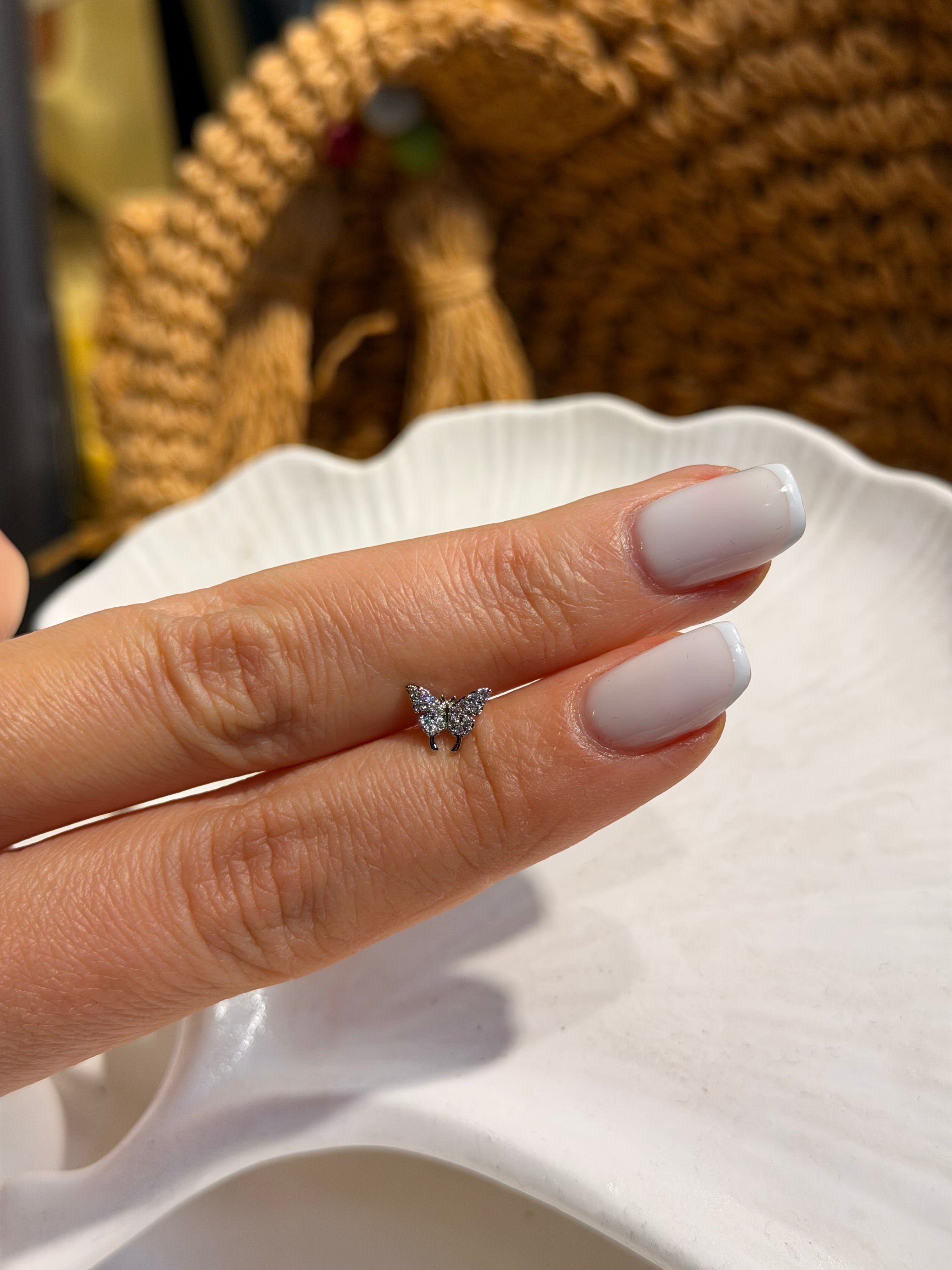 Kelebek Model Cerrahi Piercing Silver