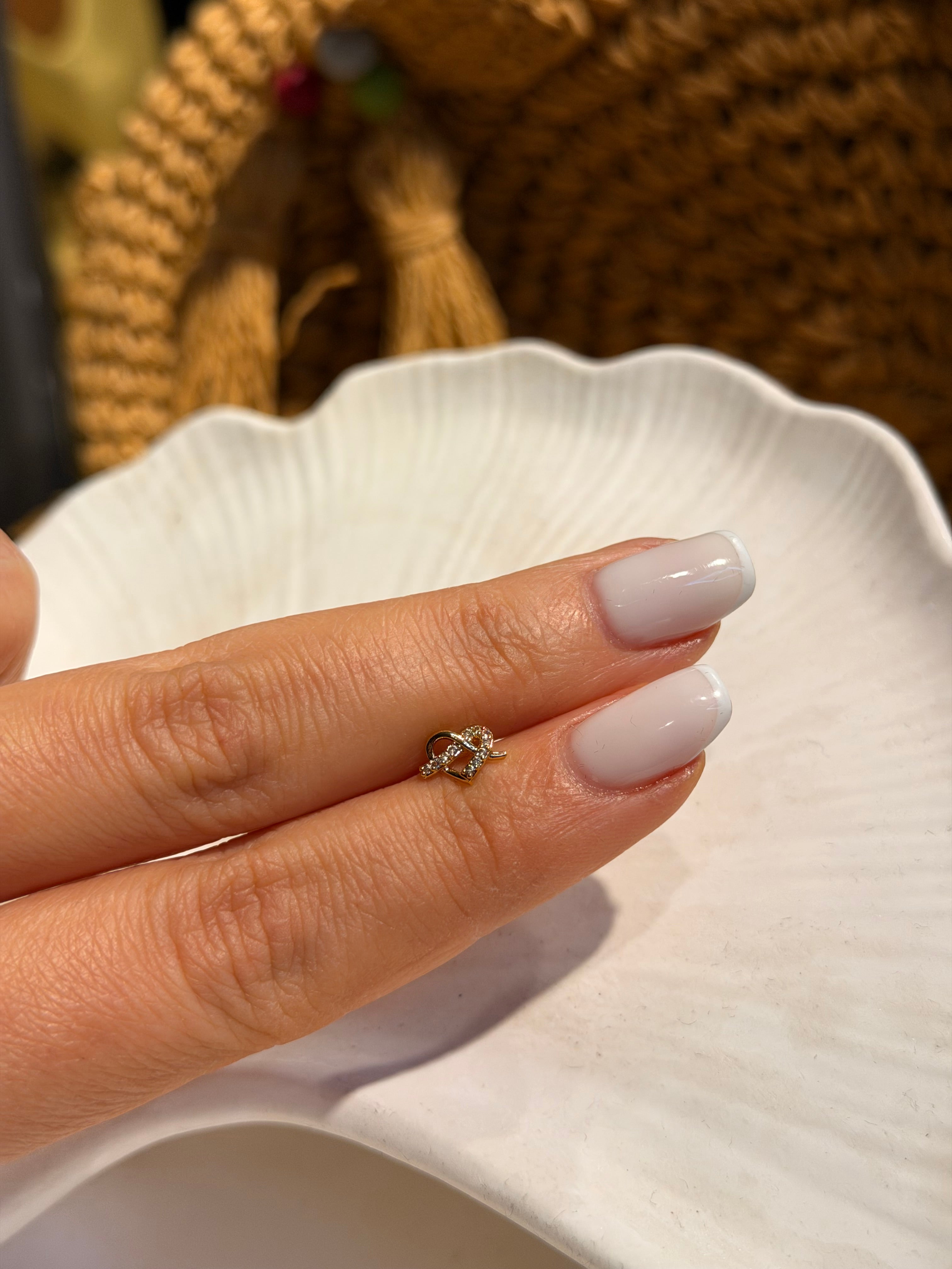 Kalp Model Cerrahi Piercing Gold Ürün ana görseli