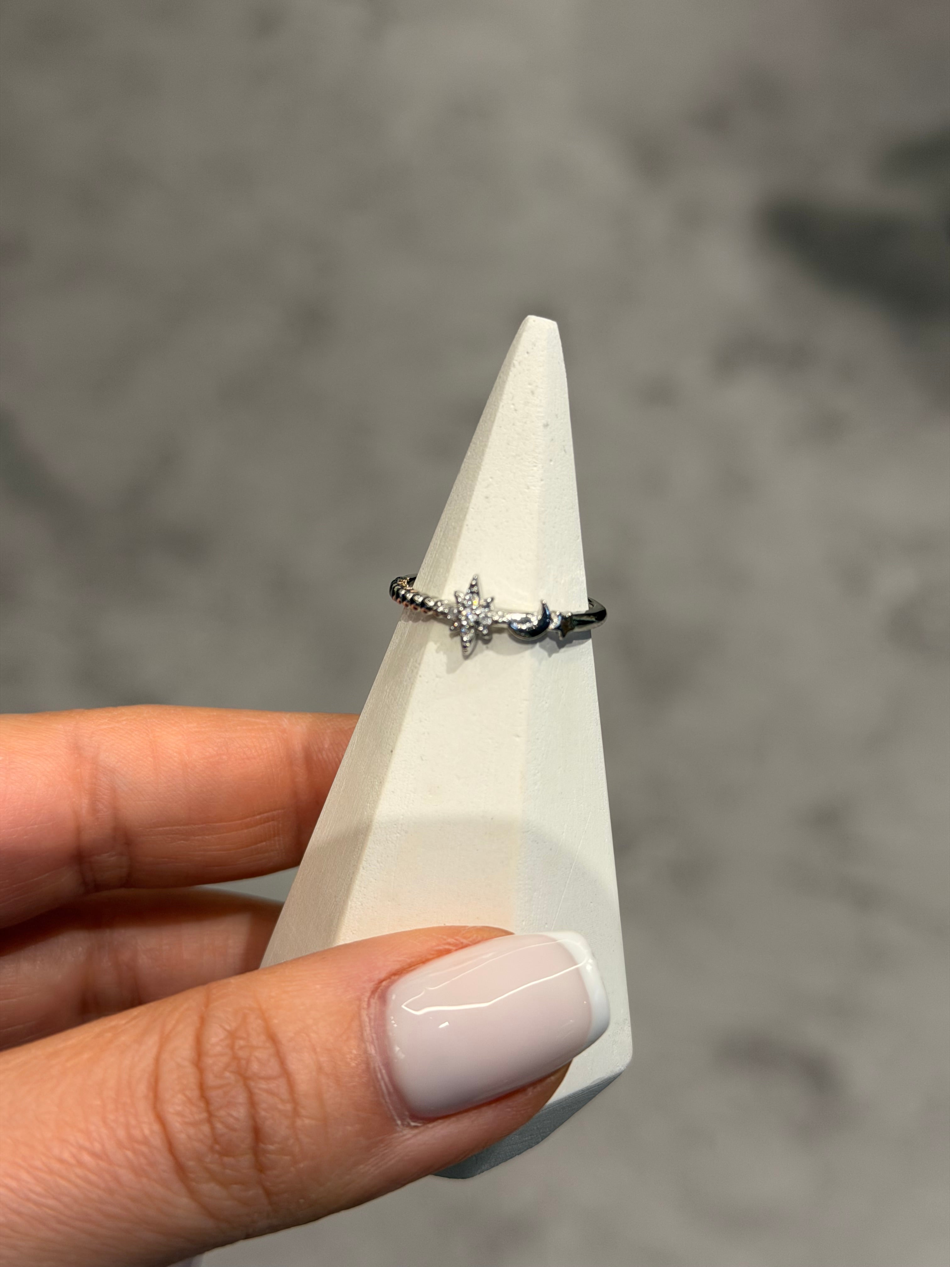 Gökyüzü Model Ayarlanabilir Yüzük Silver Ürün ikincil görseli