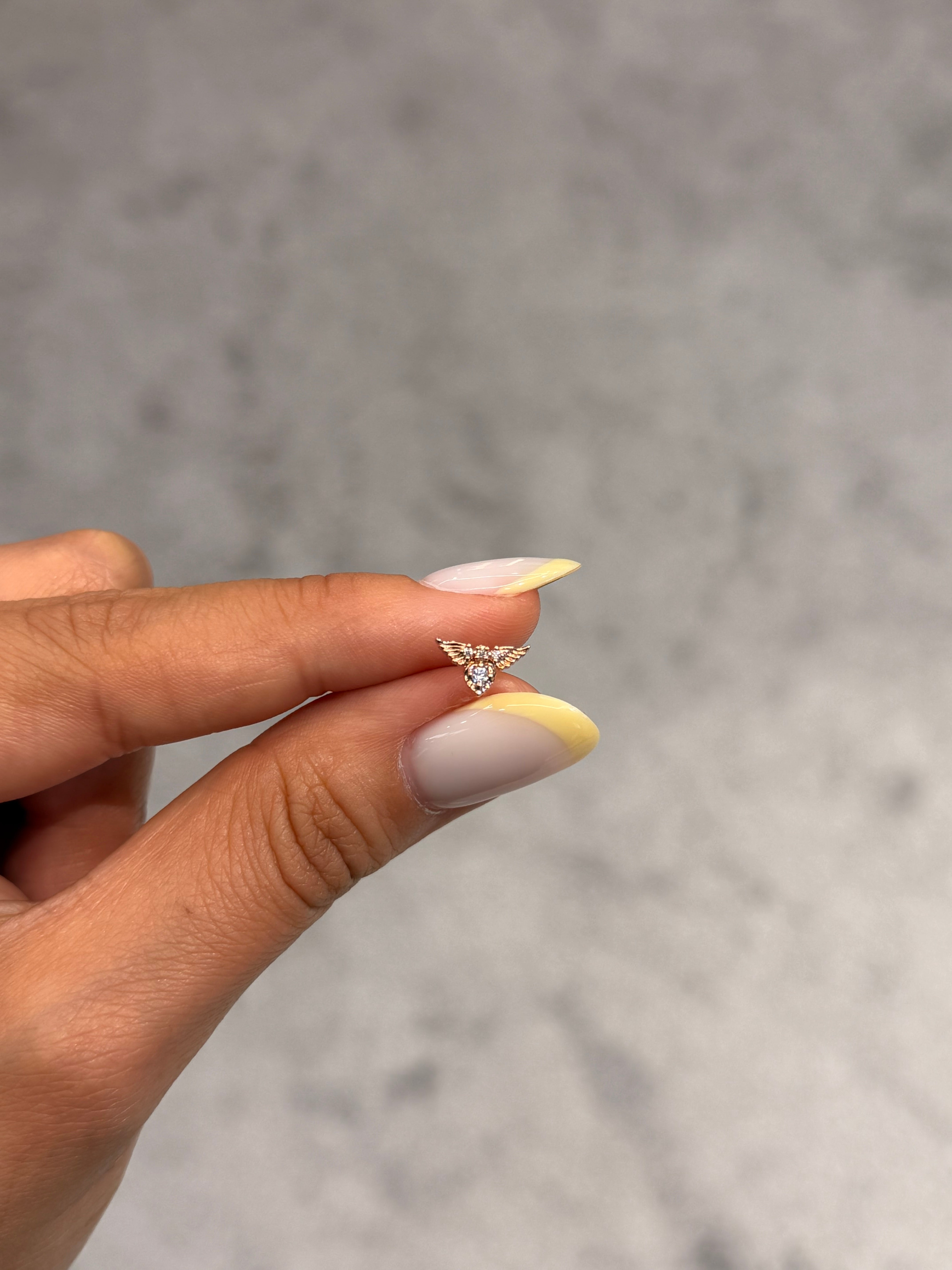 Melek Kanatlı Kalp Cerrahi Piercing Rose Gold Ürün ana görseli