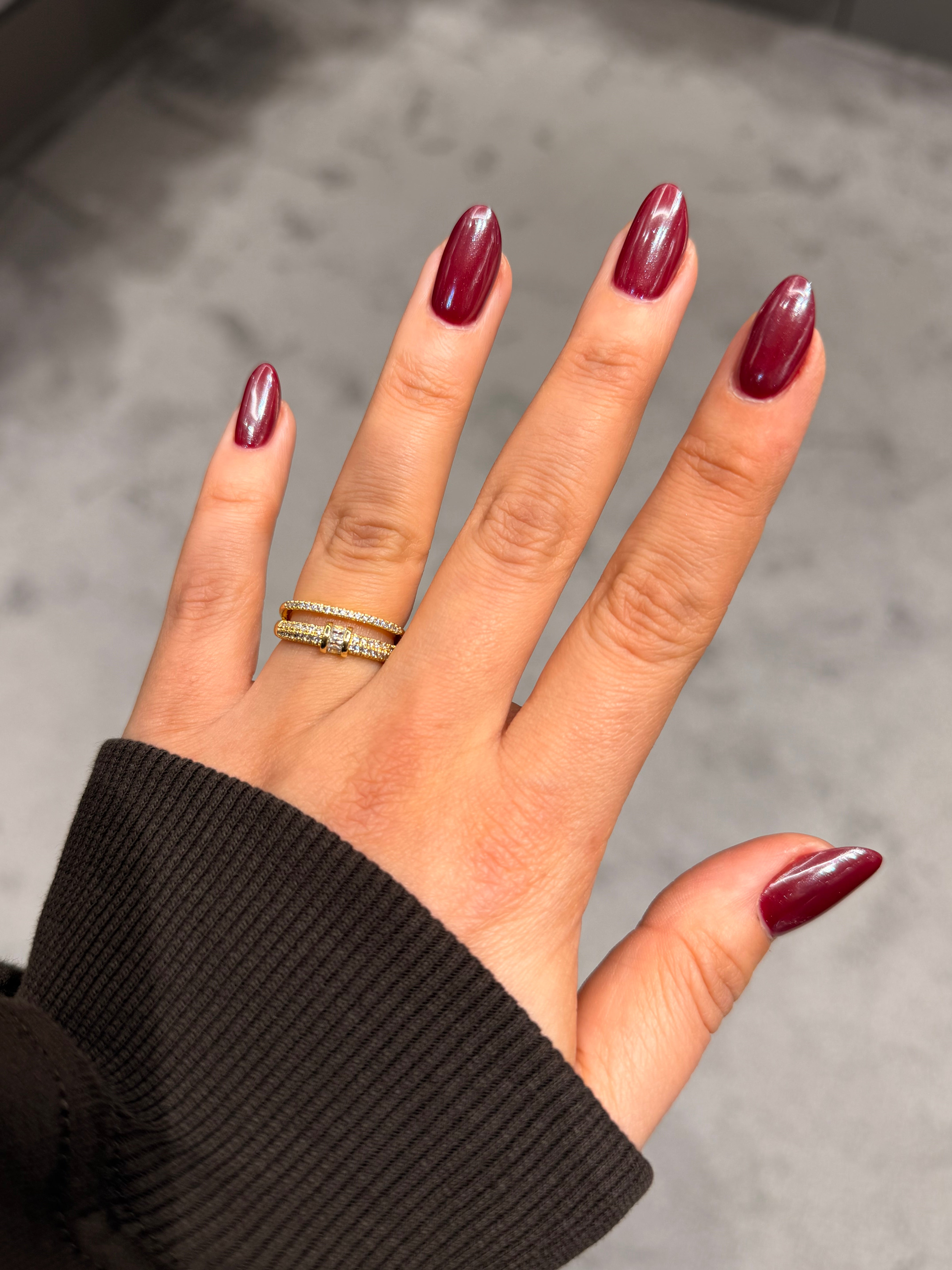 Taşlı Çift Görünümlü Alyans Model Ayarlanabilir Yüzük Gold Ürün ana görseli