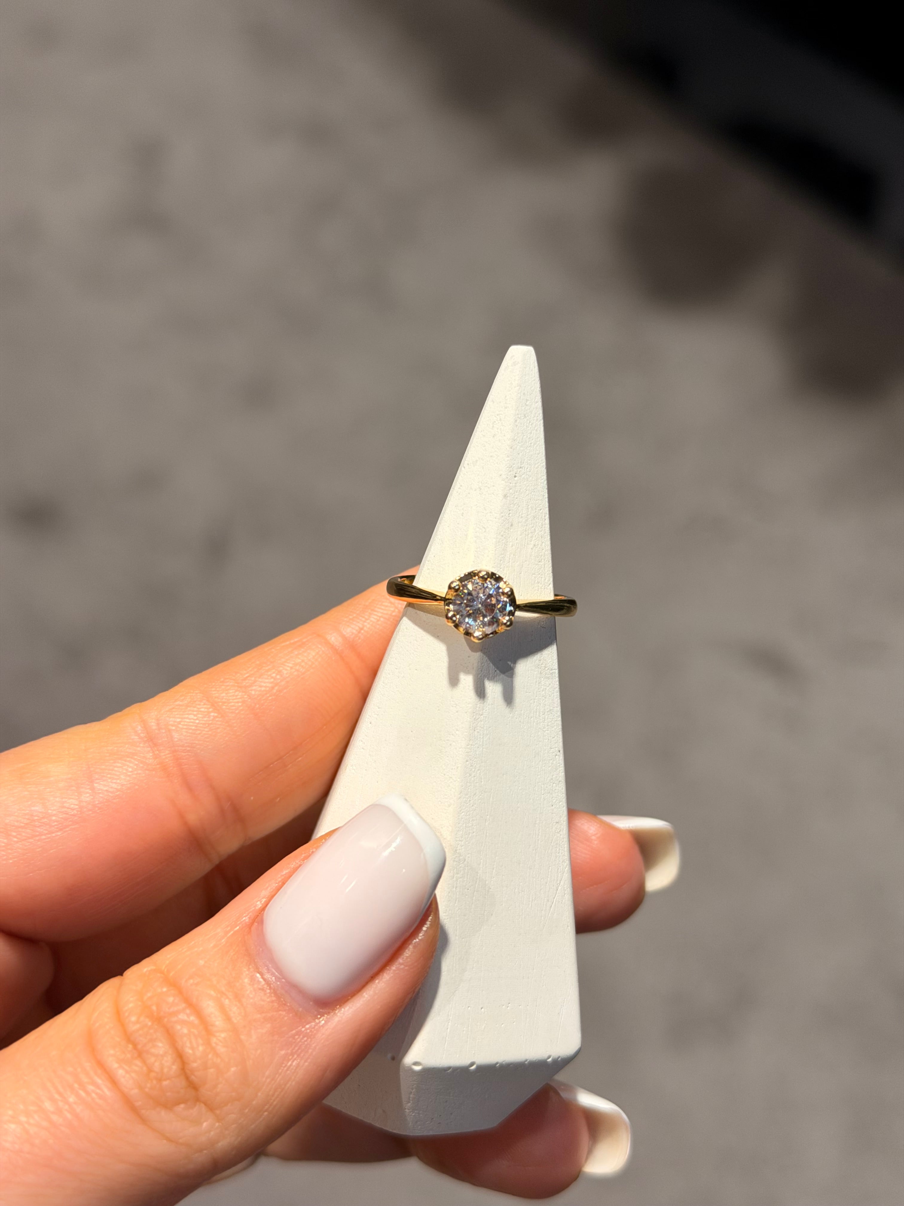 Tek Taş Pırlanta Model Ayarlanabilir Yüzük Gold Ürün ikincil görseli