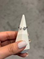 İncili Çiçek Model Ayarlanabilir Yüzük Silver