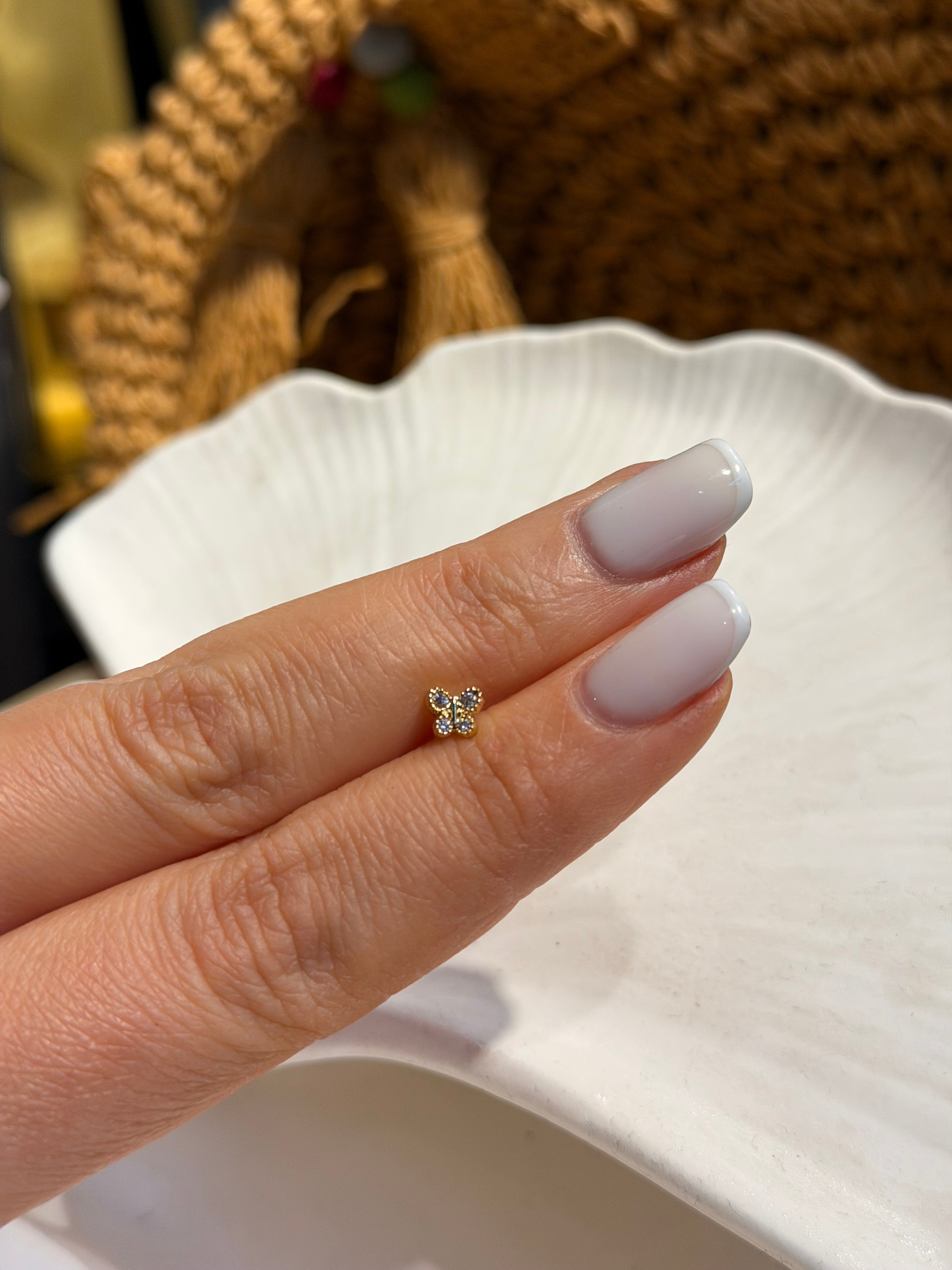 Mini Kelebek Model Cerrahi Piercing Gold Ürün ana görseli