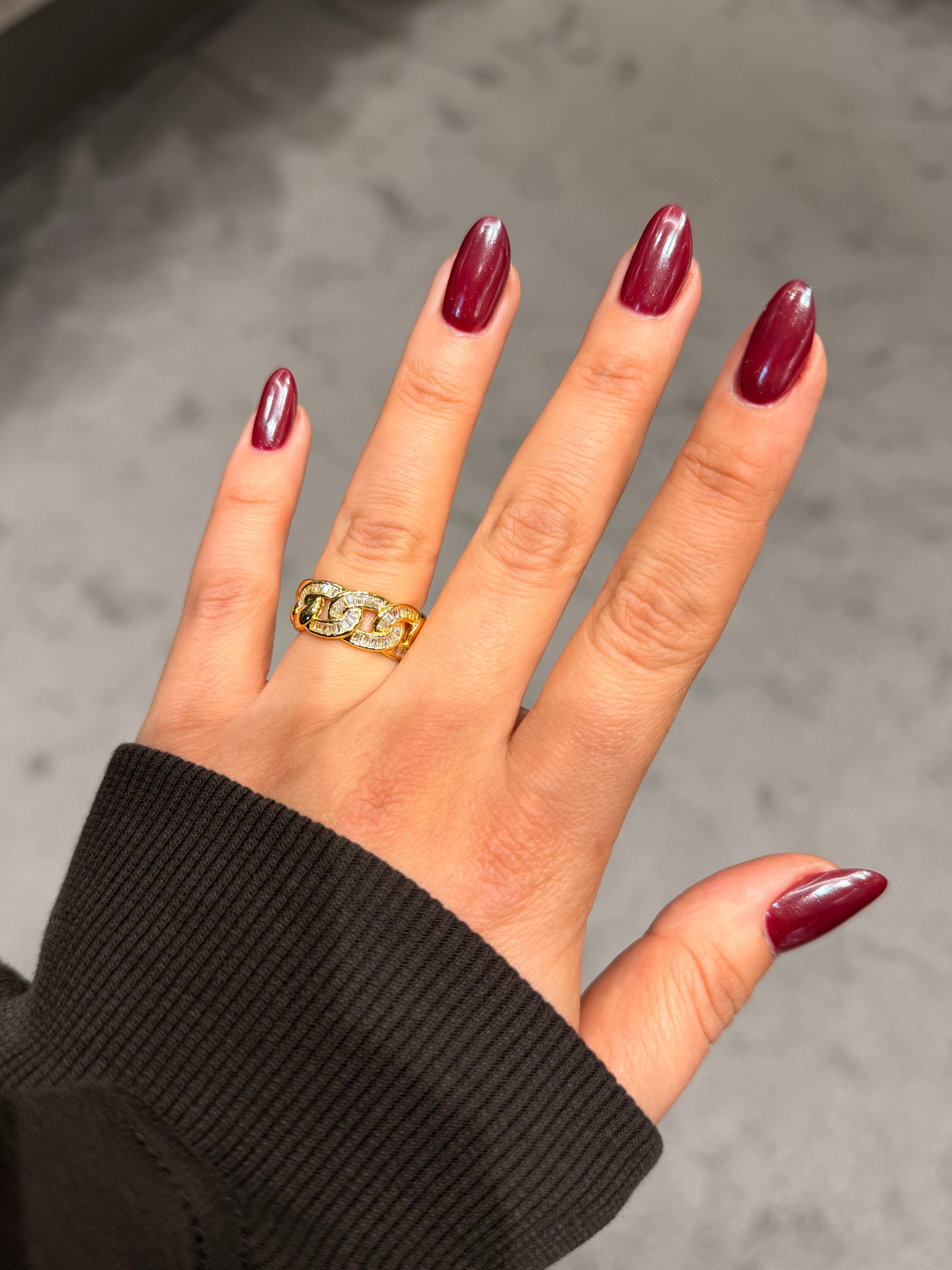 Pırlanta Taşlı Halat Model Ayarlanabilir Gold Yüzük Ürün ana görseli