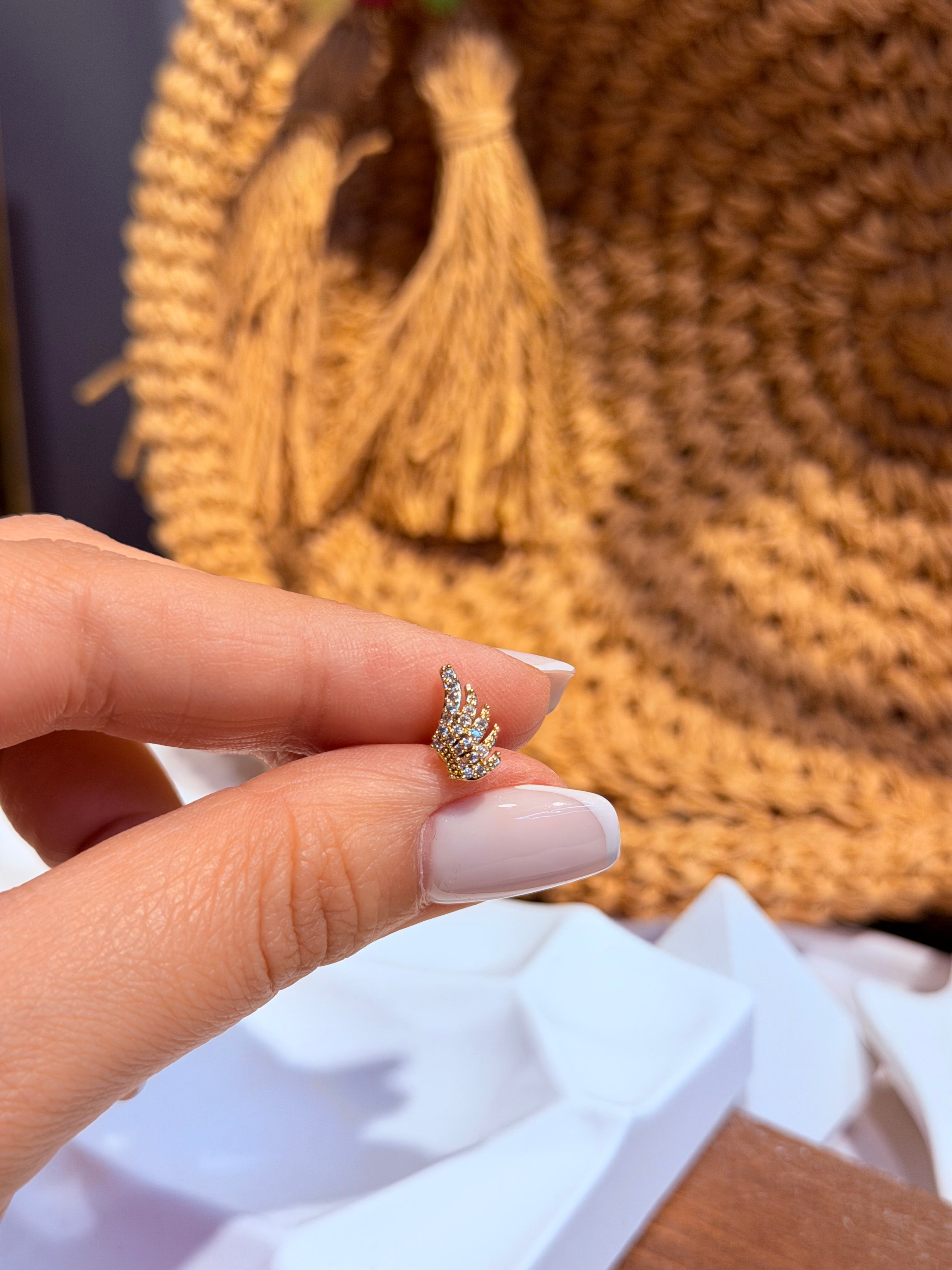 Melek Kanadı Model Cerrahi Piercing Gold