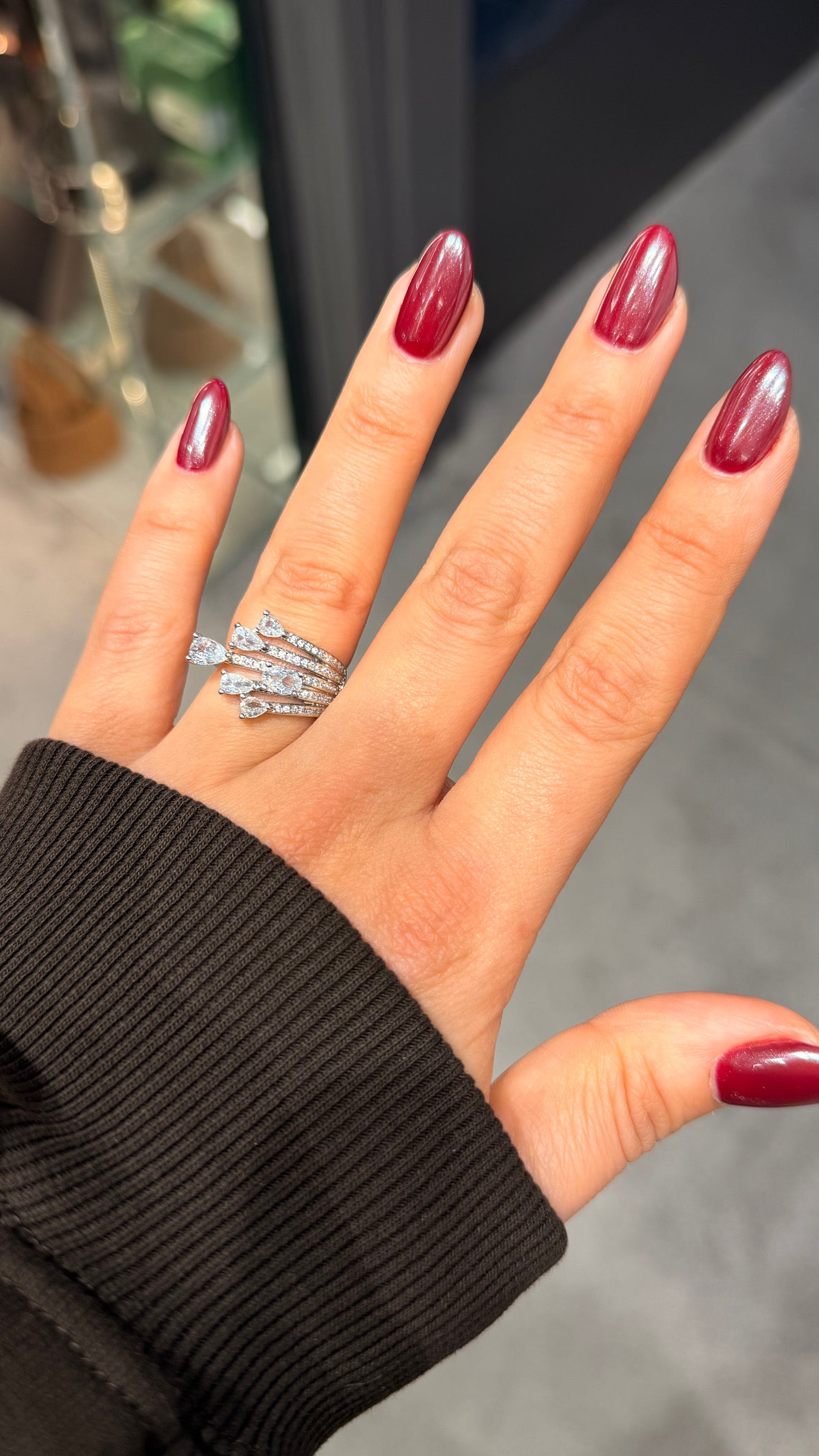 Modern Pırlanta Tasarım Ayarlanabilir Silver Yüzük Ürün ikincil görseli