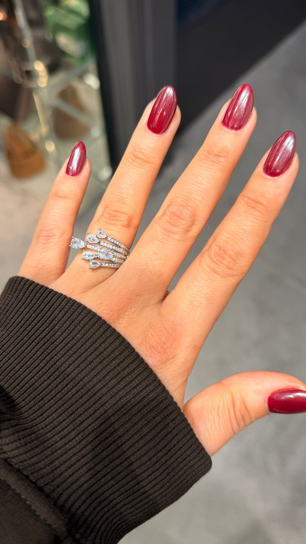 Modern Pırlanta Tasarım Ayarlanabilir Silver Yüzük