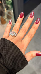 Modern Pırlanta Tasarım Ayarlanabilir Silver Yüzük