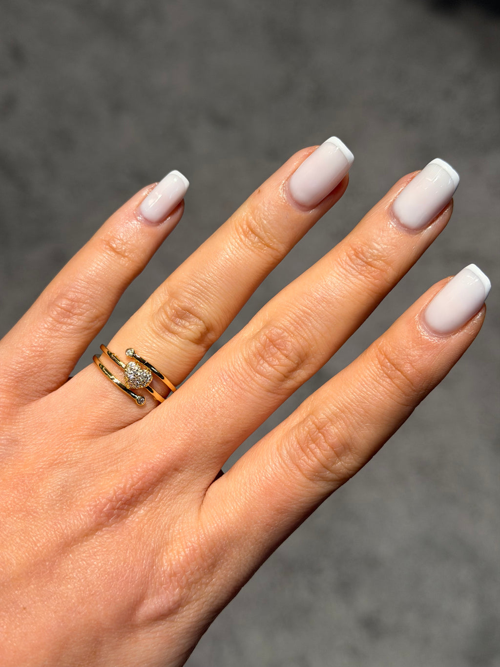 Şeritli Kalp Model Ayarlanabilir Yüzük Gold