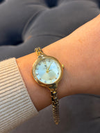 Vintage Model Paslanmaz Çelik Kadın Saat Gold