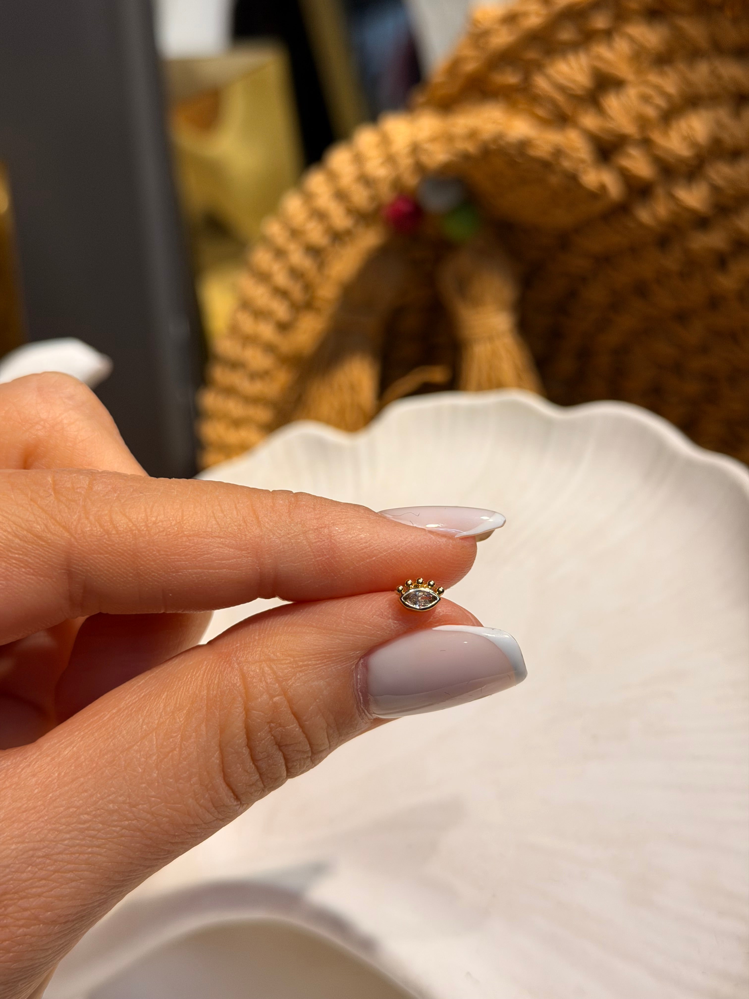 Mini Göz Model Cerrahi Piercing Gold Ürün ana görseli