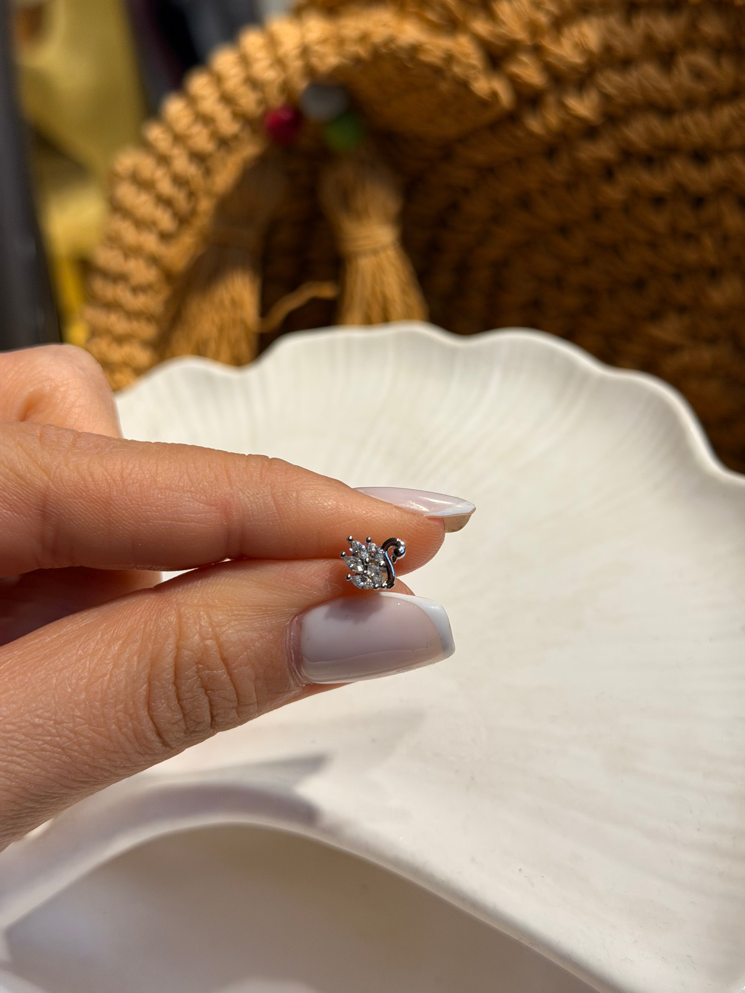 Kuğu Model Cerrahi Piercing Silver Ürün ana görseli