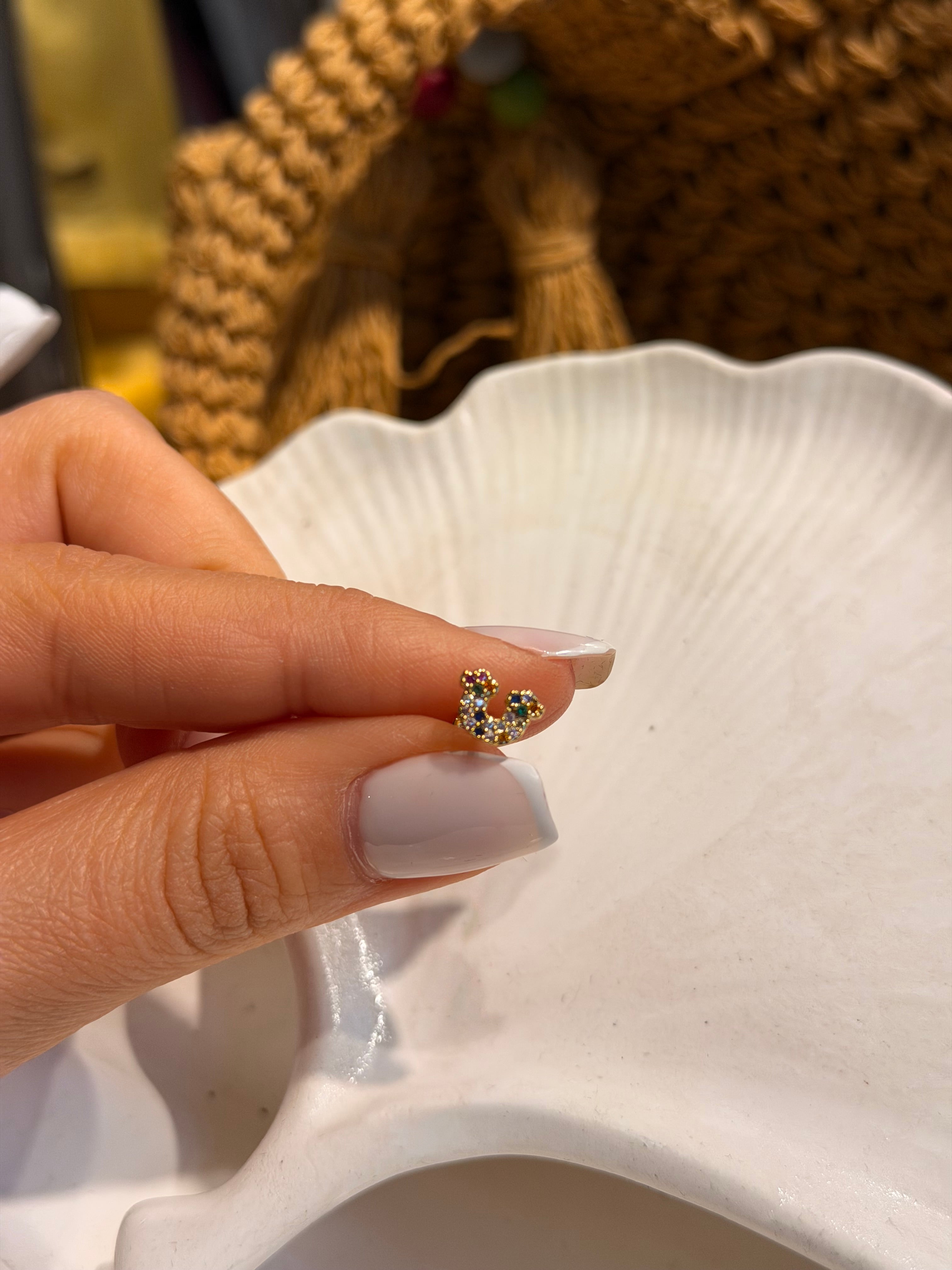 Renkli Gökkuşağı Model Cerrahi Piercing Gold Ürün ana görseli