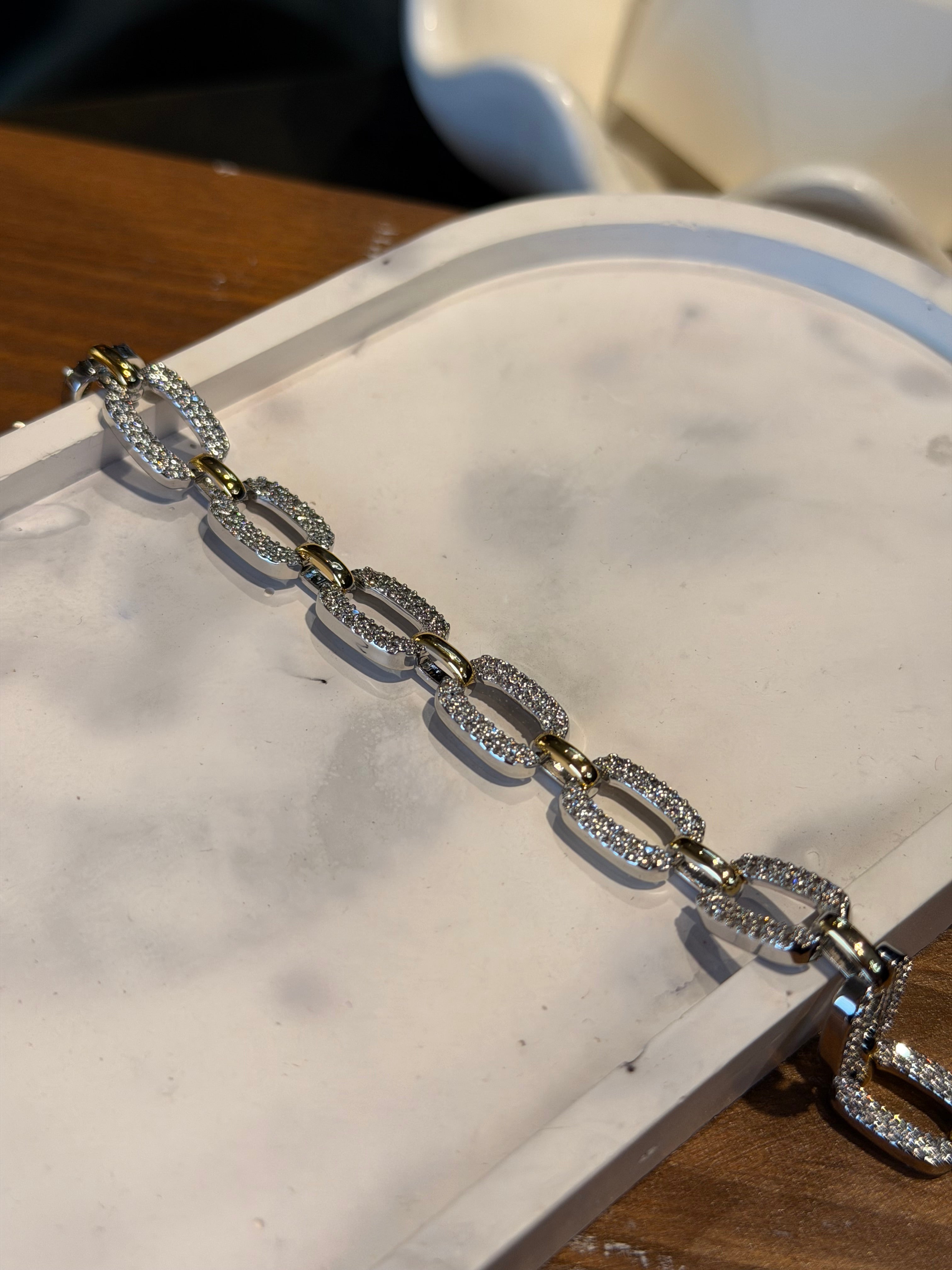 Xuping Seri 14k Altın Kaplama Pırlanta Taşlı Zincir Bileklik Ürün ana görseli