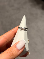 Taşlı Kurdale Model Ayarlanabilir Yüzük Silver