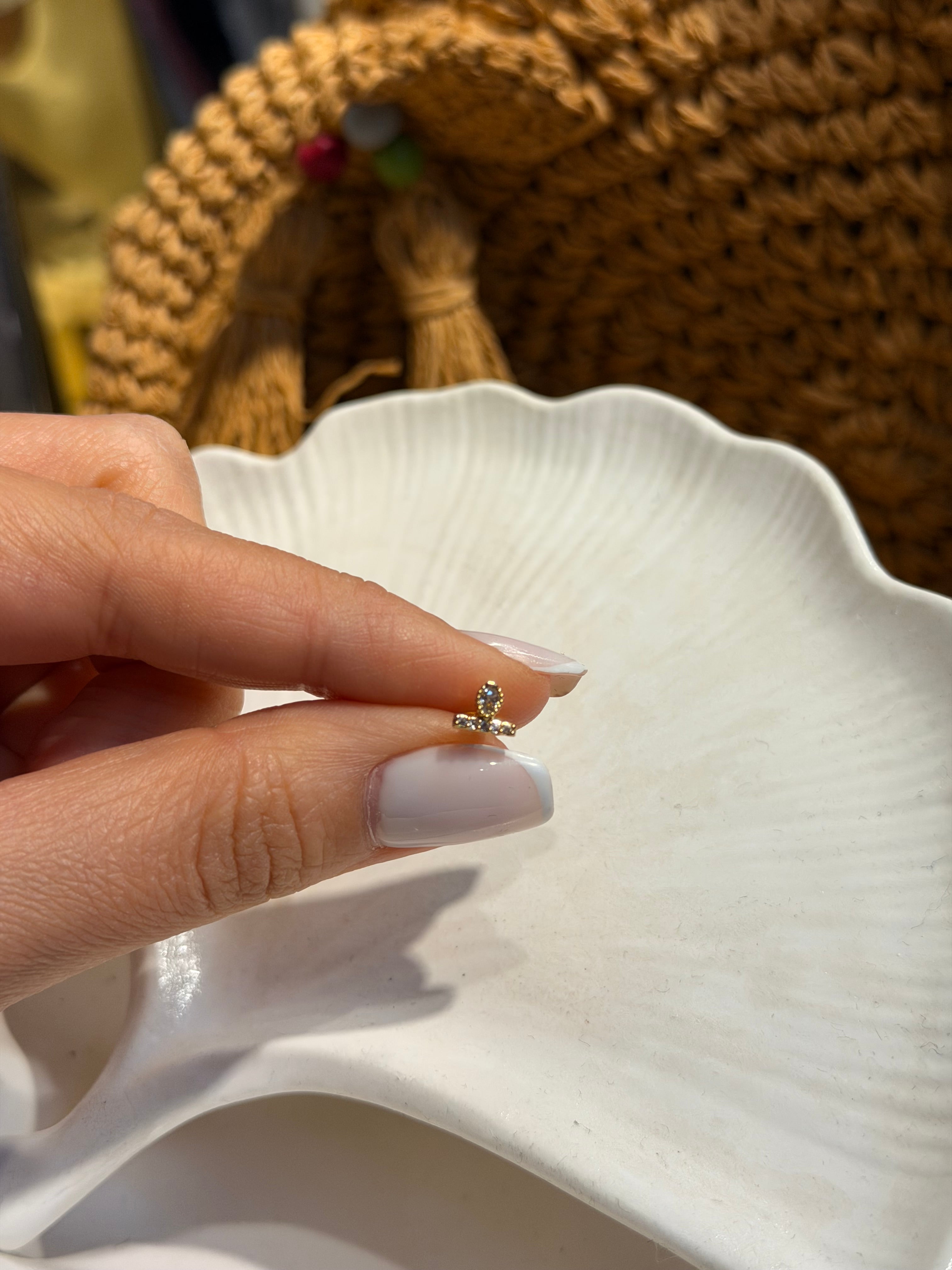 Geometrik Tasarım Model Cerrahi Piercing Gold Ürün ana görseli