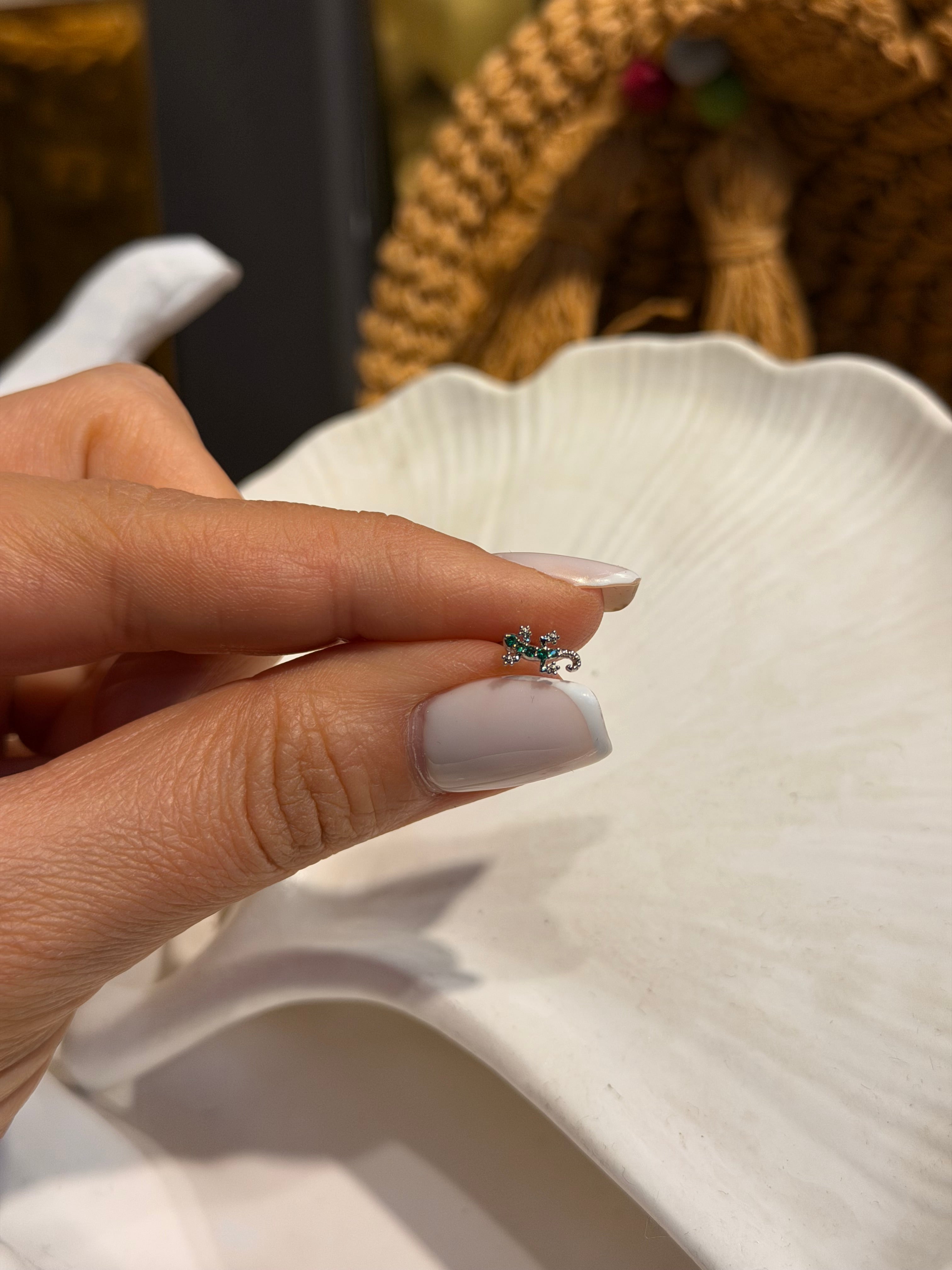 Kertenkele Model Cerrahi Piercing Silver Ürün ana görseli