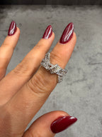 Pırlanta Düğüm Model Ayarlanabilir Silver Yüzük