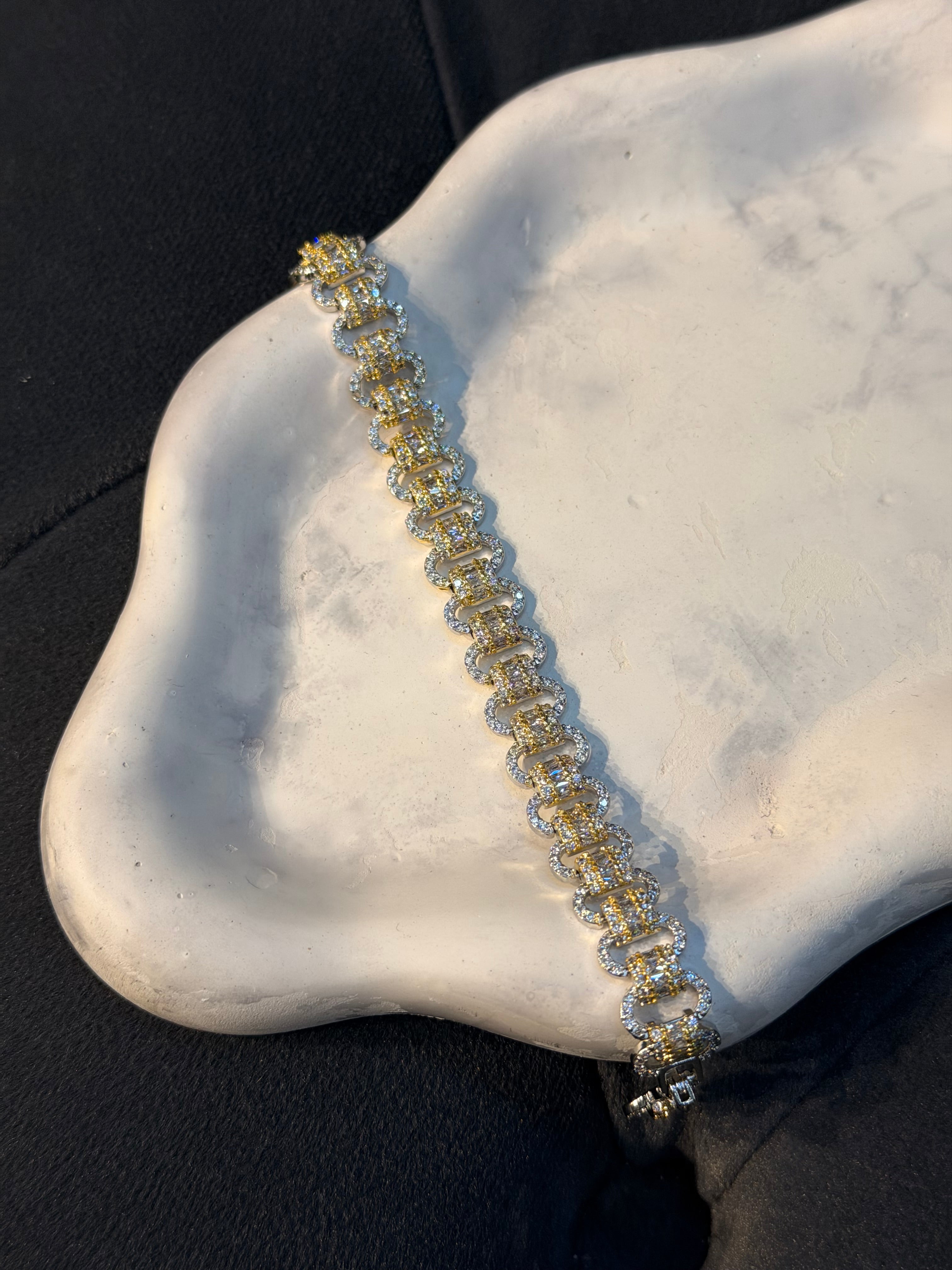 Xuping Seri 14k Altın Kaplama Pırlanta Taşlı Halat Bileklik Ürün ikincil görseli