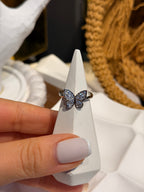 Kelebek Model Ayarlanabilir Yüzük Silver