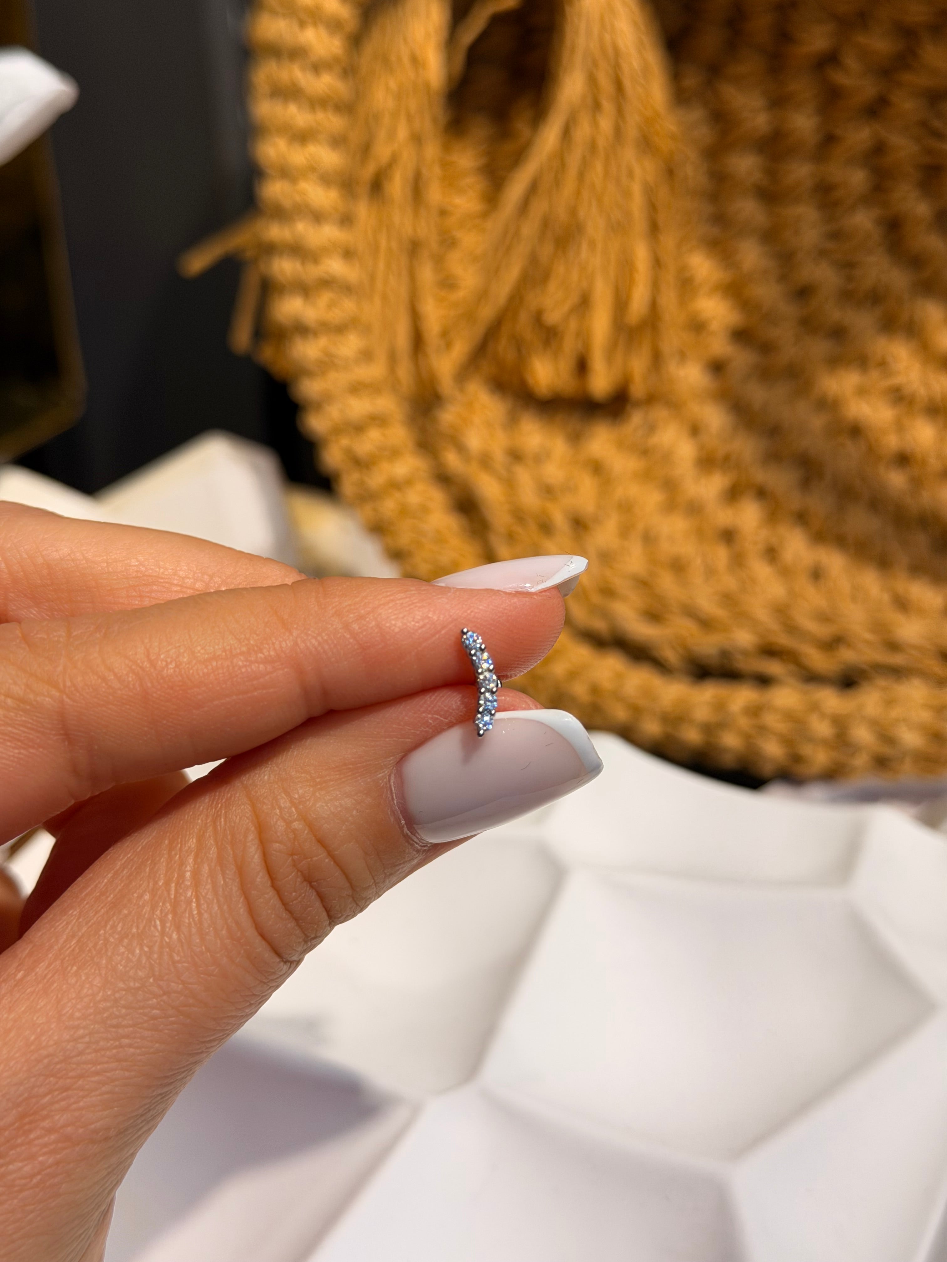 Geometrik Model Cerrahi Piercing Silver