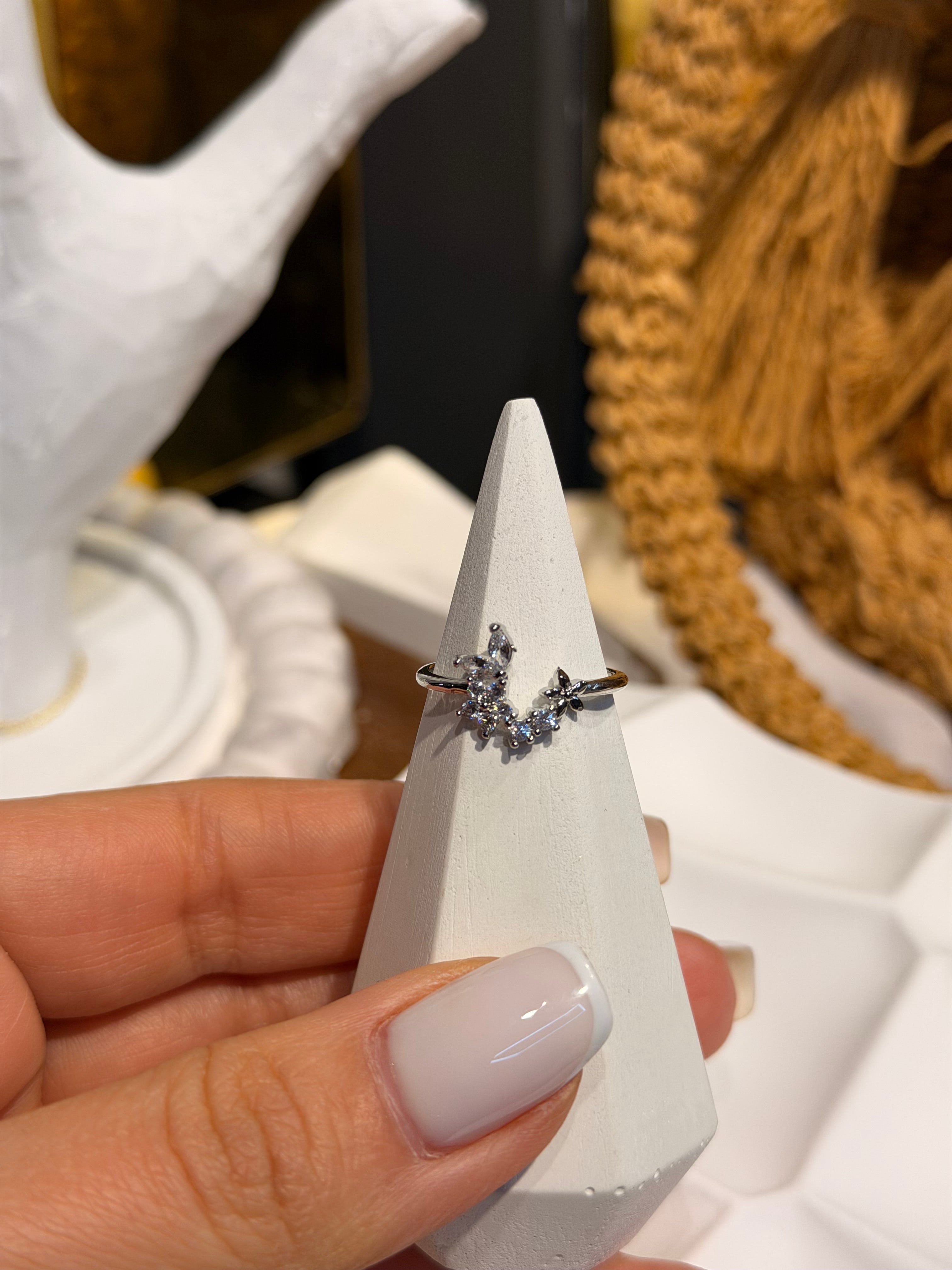 Tasarım Taşlı Model Ayarlanabilir Yüzük Silver Ürün ikincil görseli