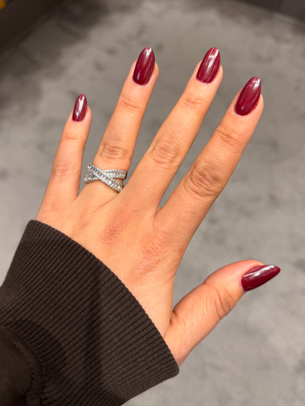 Çapraz Pırlanta Model Ayarlanabilir Silver Yüzük