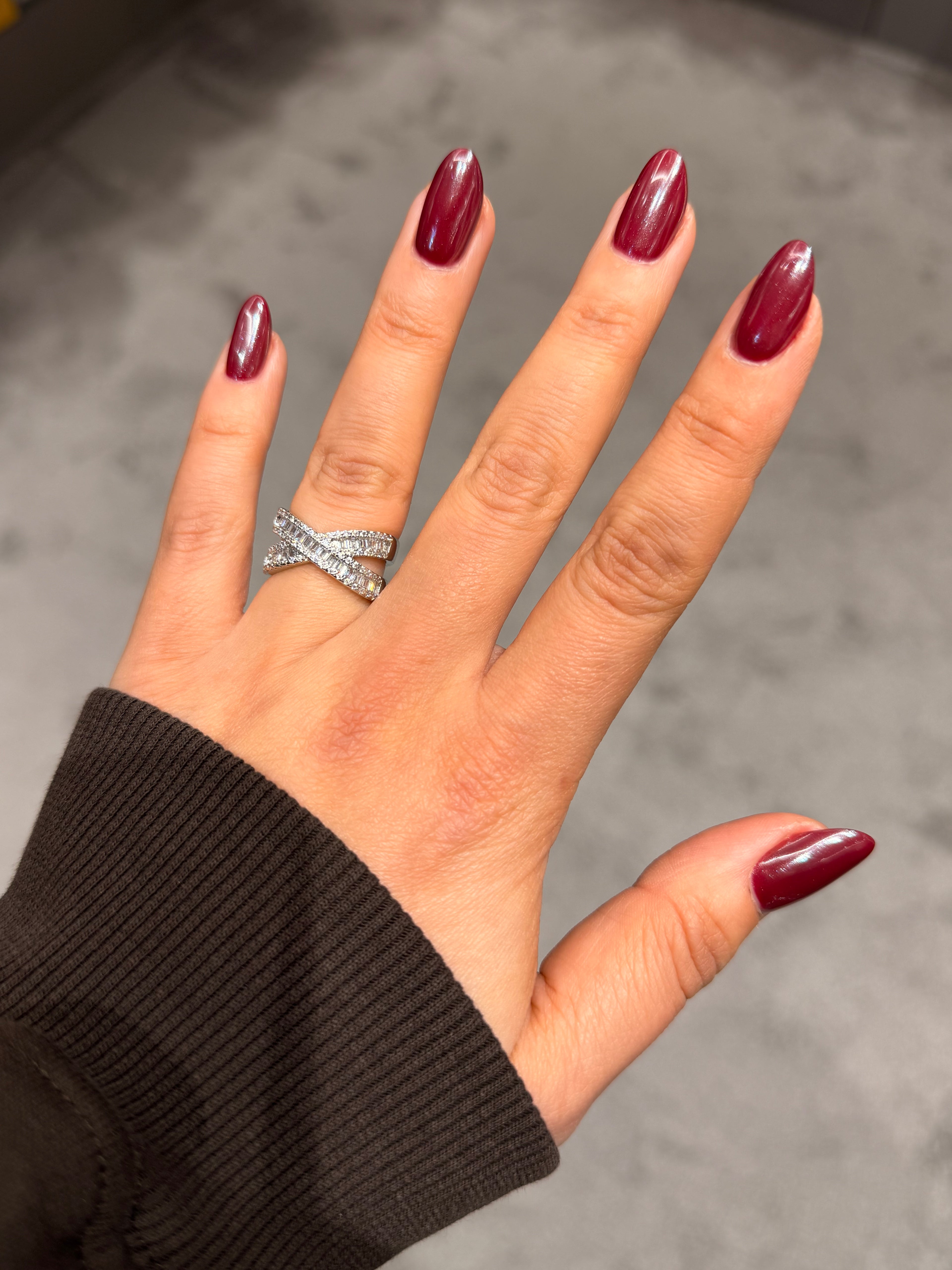 Çapraz Pırlanta Model Ayarlanabilir Silver Yüzük