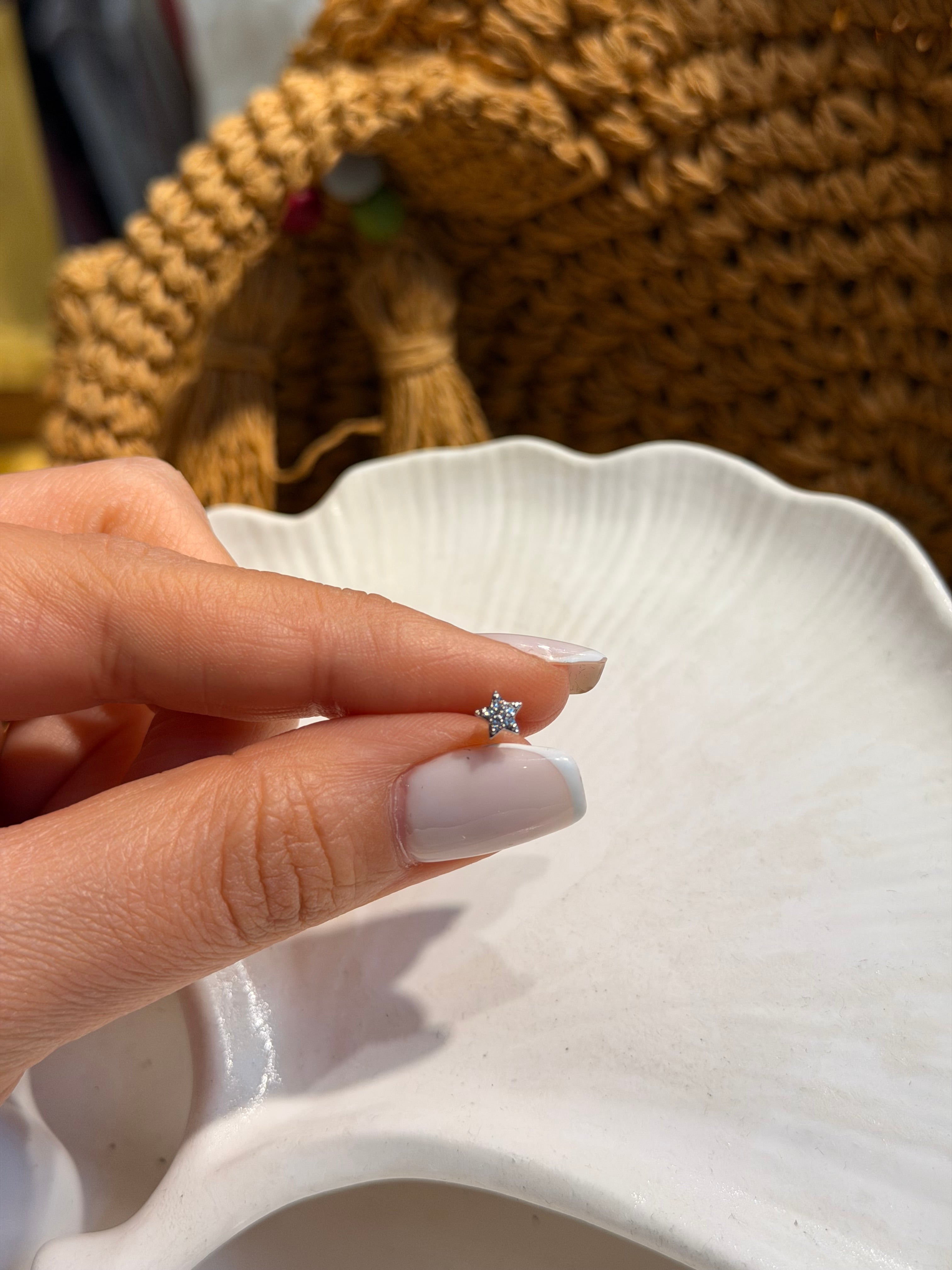 Mini Yıldız Model Cerrahi Piercing Silver