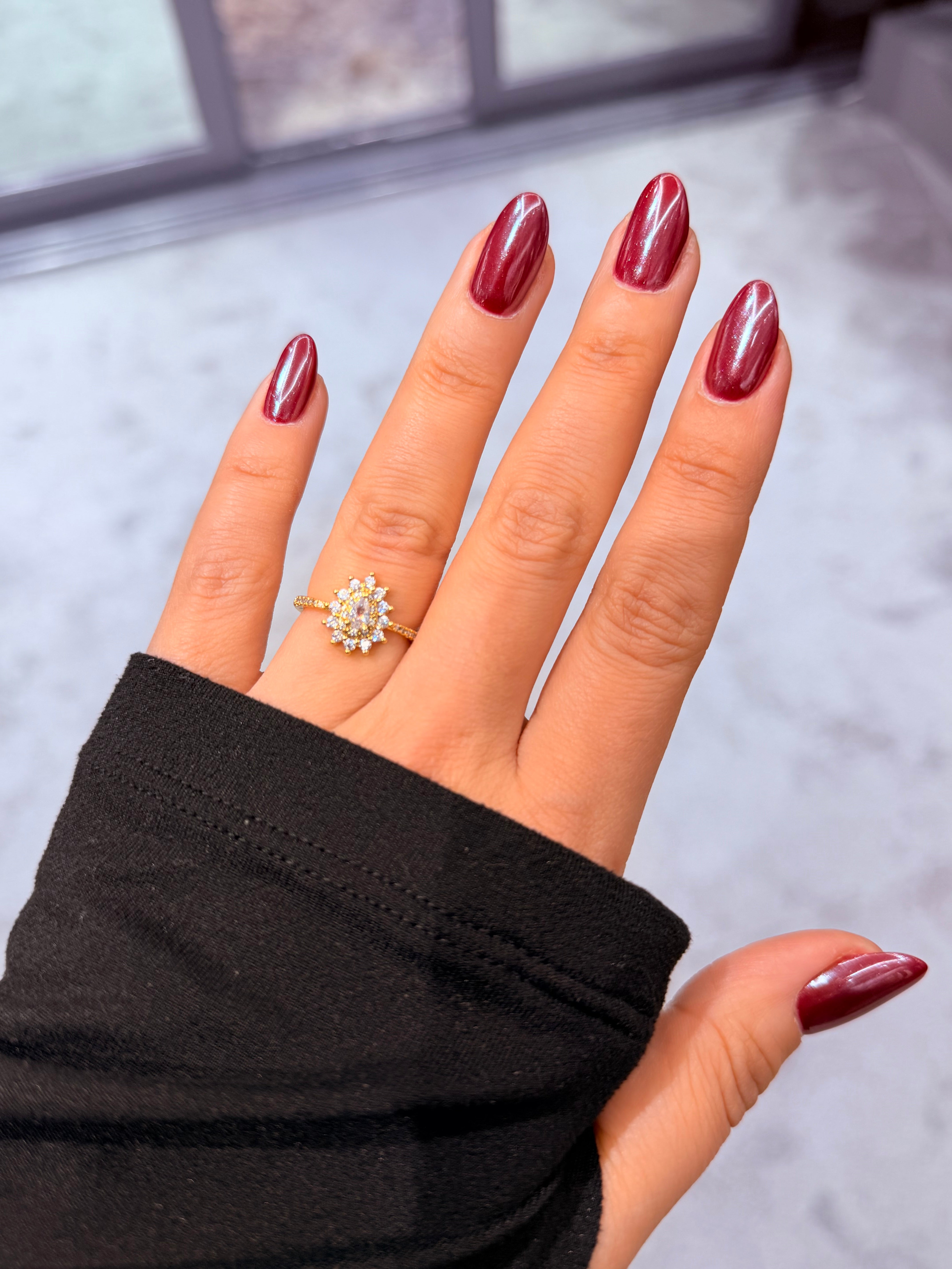 Lotus Pırlanta Detaylı Gold Ayarlanabilir Yüzük Ürün ana görseli