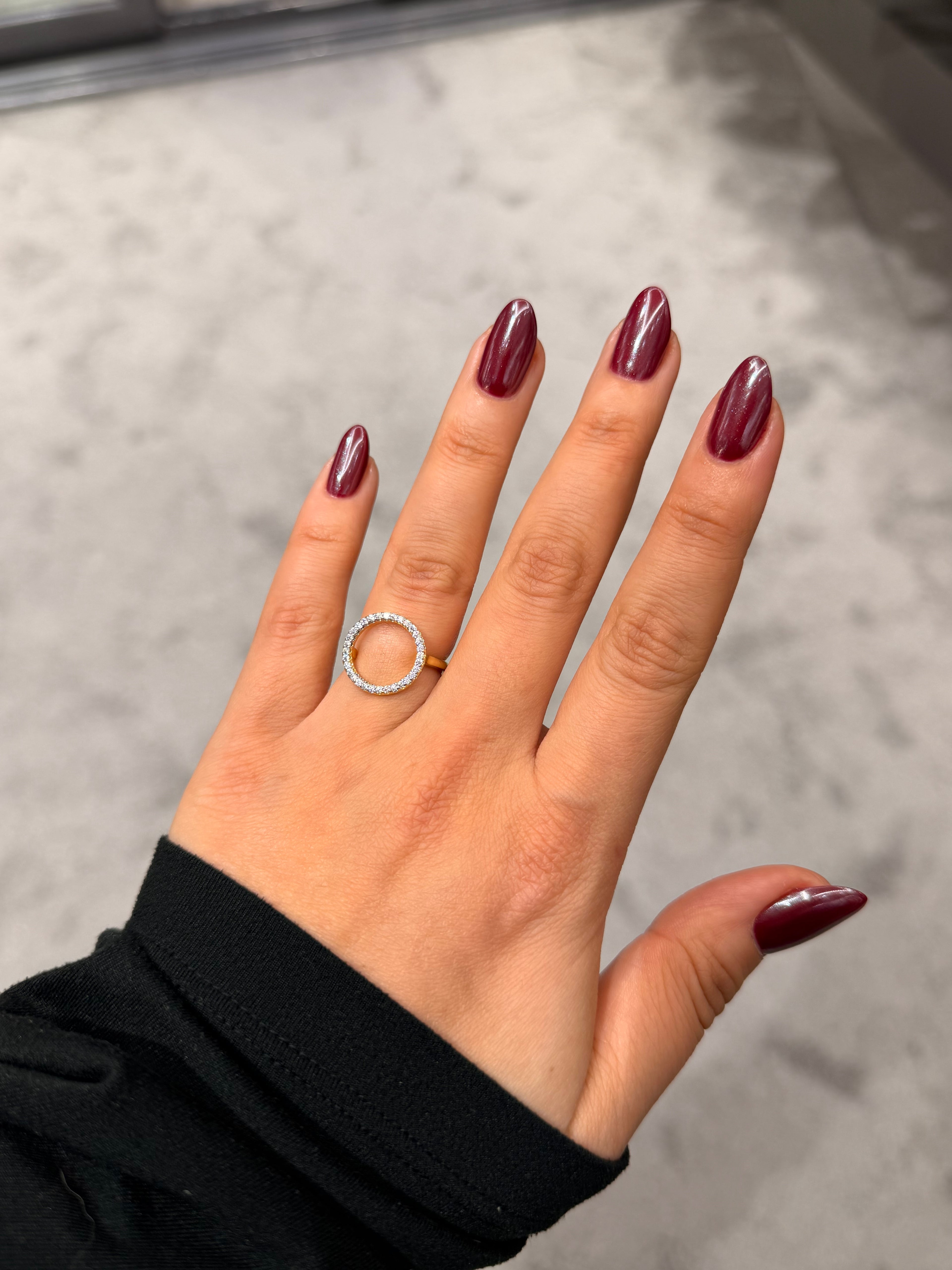 Çember Mini Pırlanta Taşlı Ayarlanabilir Yüzük Silver