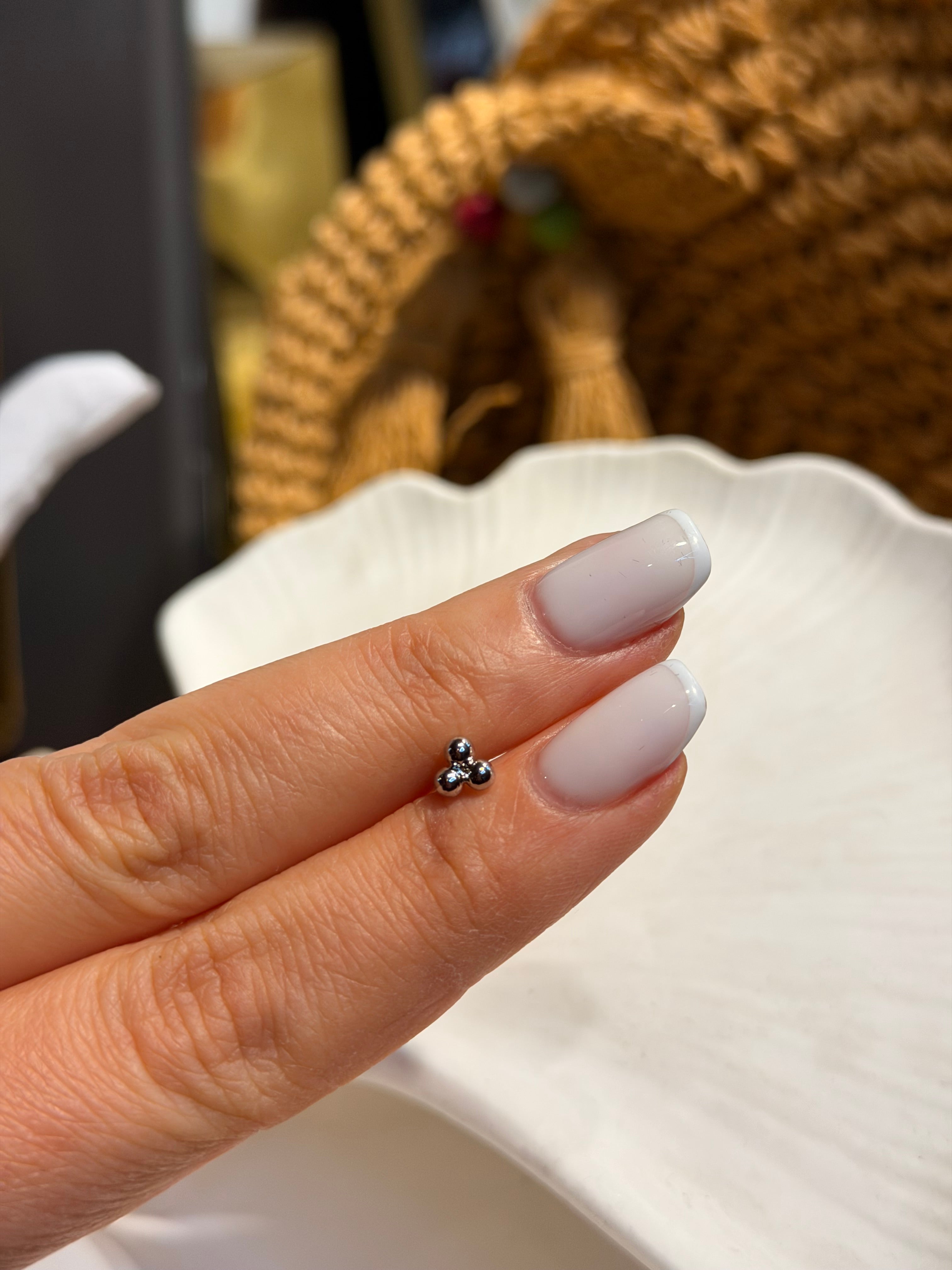 Mini Top Model Cerrahi Piercing Silver