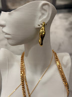 Tasarım Kemik Model Küpe Gold
