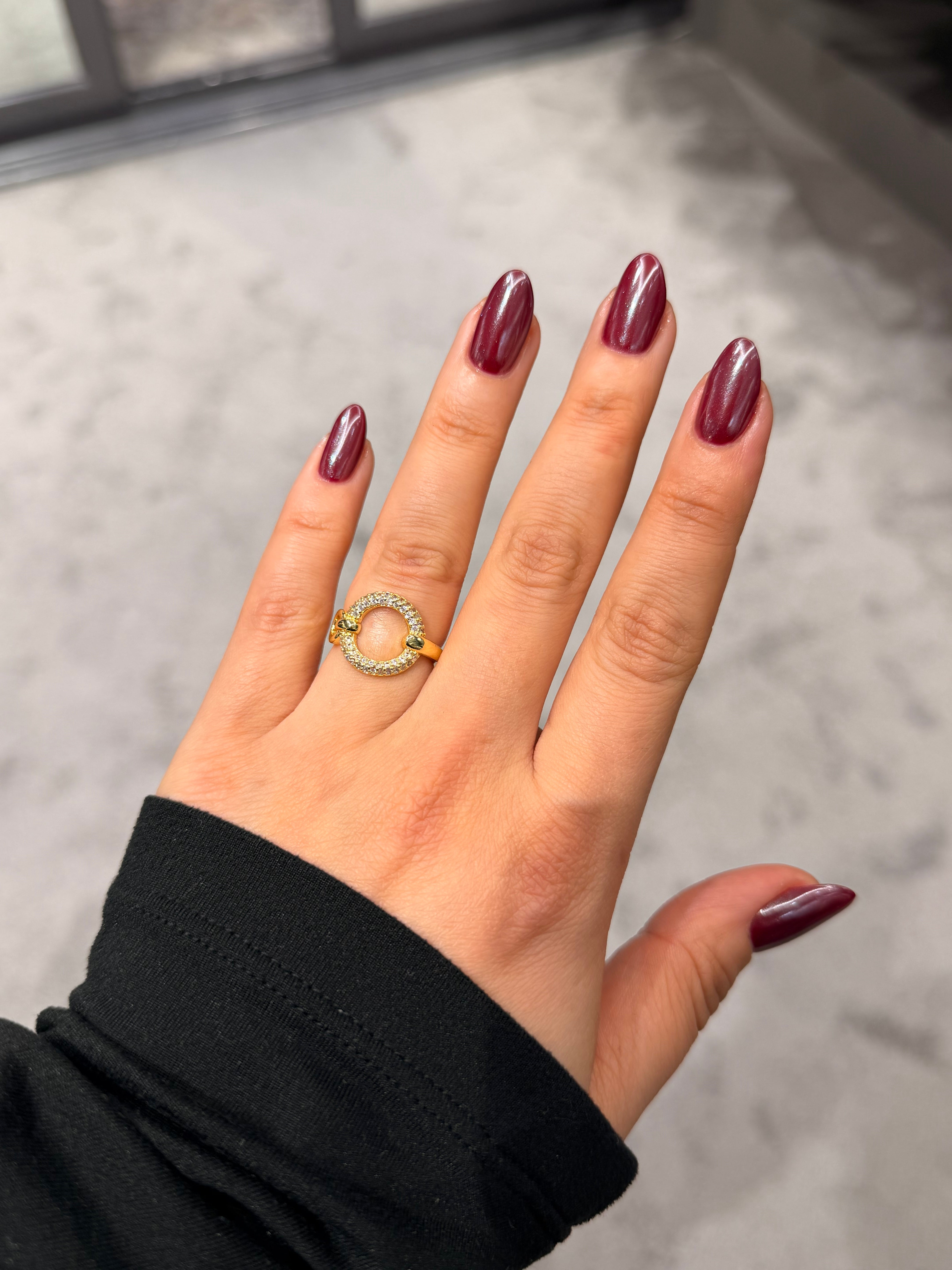 Modern Tasarım Gold Çember Ayarlanabilir Yüzük Ürün ana görseli