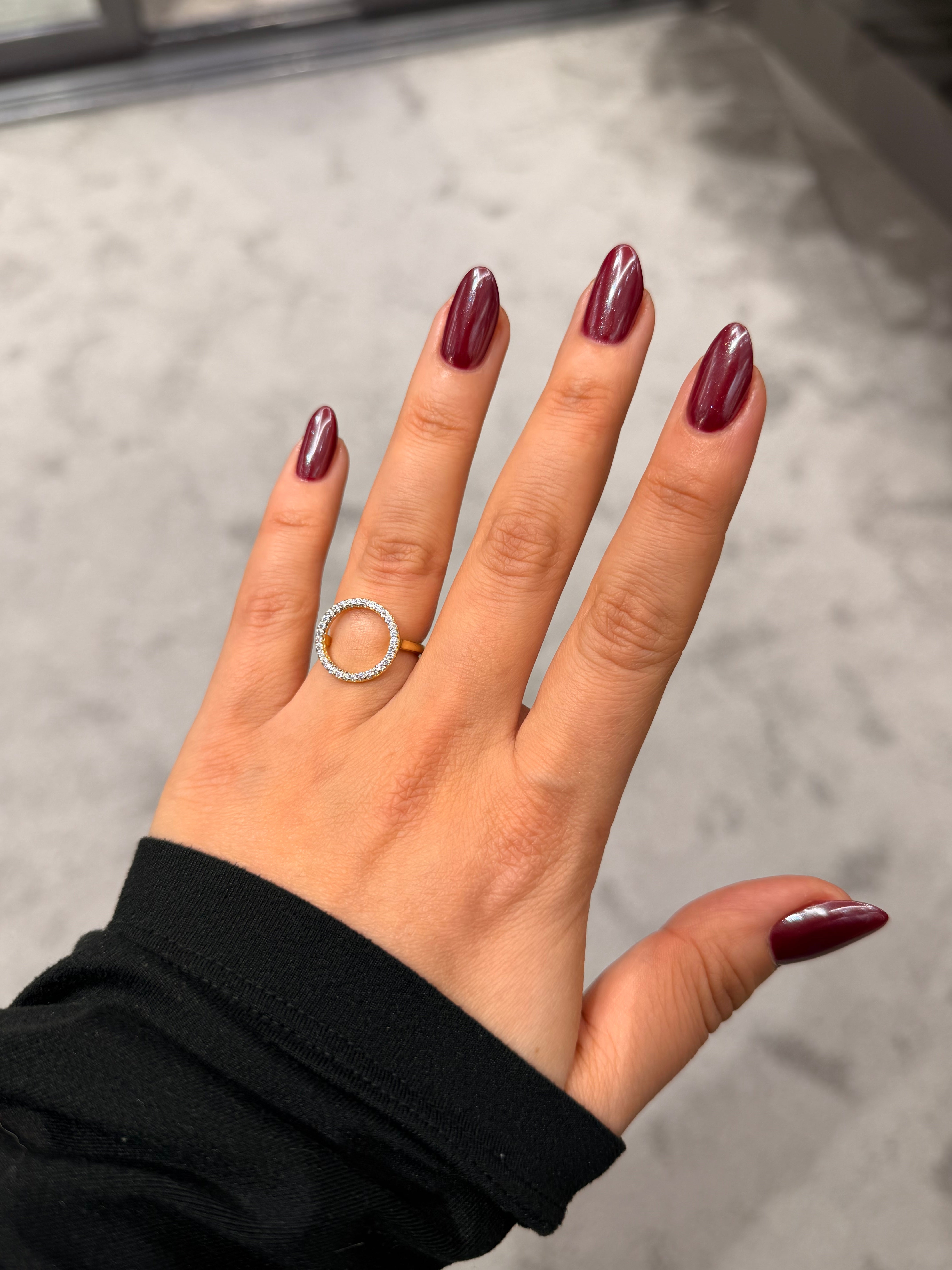 Çember Mini Pırlanta Taşlı Ayarlanabilir Yüzük Gold Ürün ikincil görseli