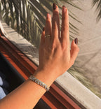 Xuping Seri Altın Gümüş Pırlanta Taşlı Balık Sırtı Bileklik