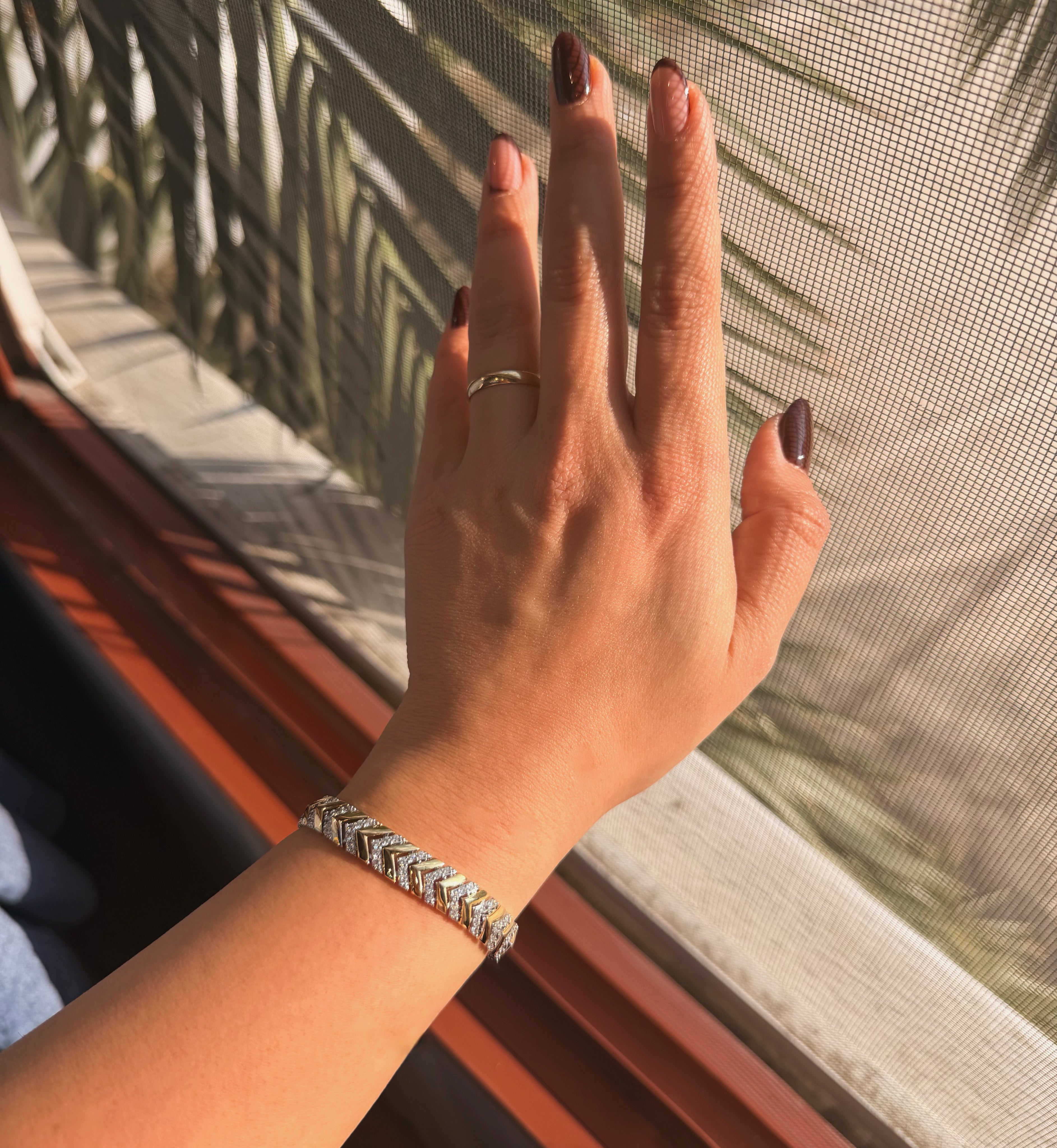 Xuping Seri Altın Gümüş Pırlanta Taşlı Balık Sırtı Bileklik