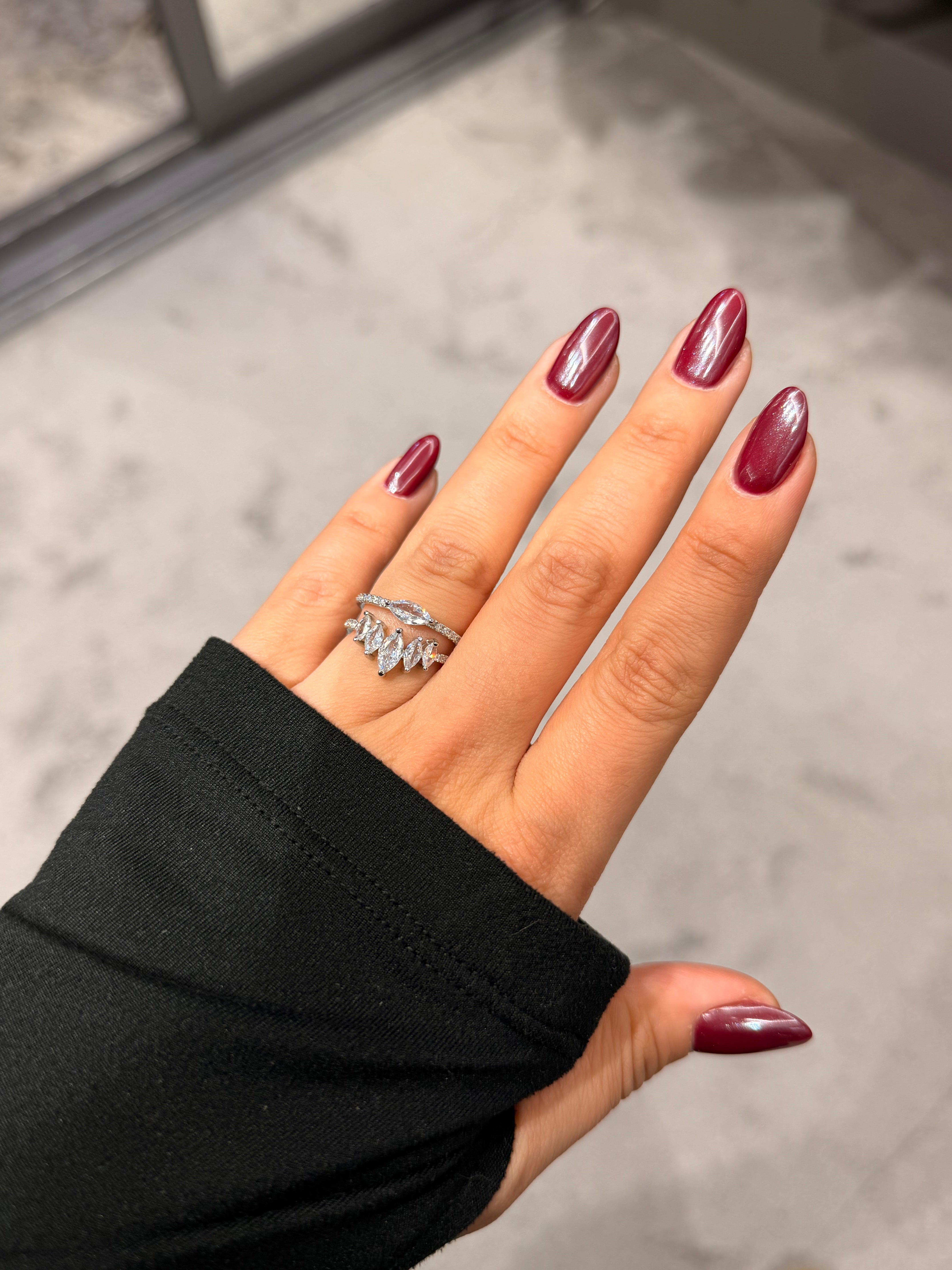 Çift Yüzük Görünümlü Pırlanta Tac Model Ayarlanabilir Yüzük Ürün ana görseli