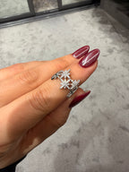 Pırlanta Kar Tanesi Silver Ayarlanabilir Yüzük