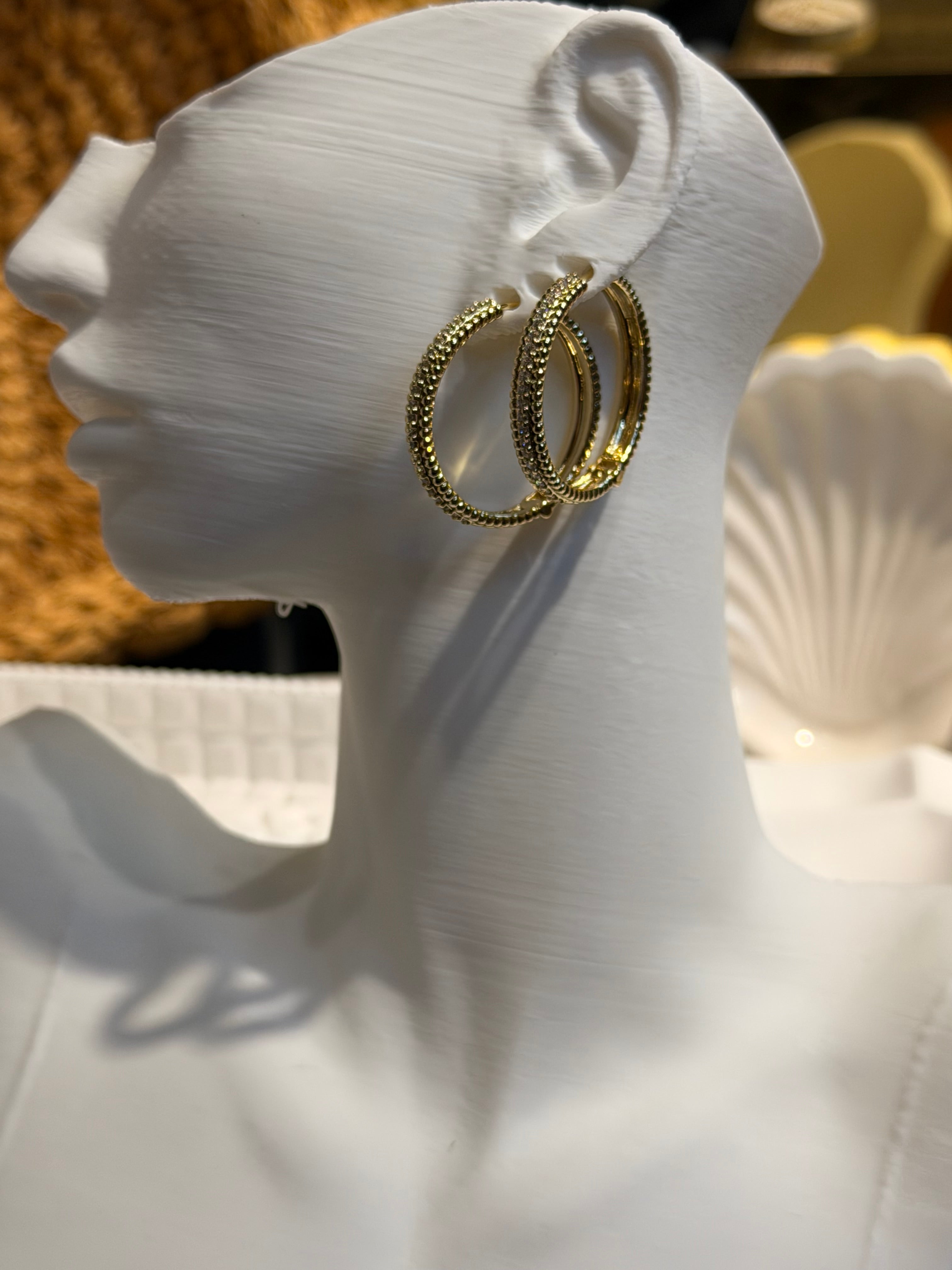 Xuping Vıntage Taşlı Halka Model Küpe