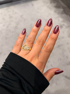 Pırlanta Kalp Detaylı Gold Ayarlanabilir Yüzük