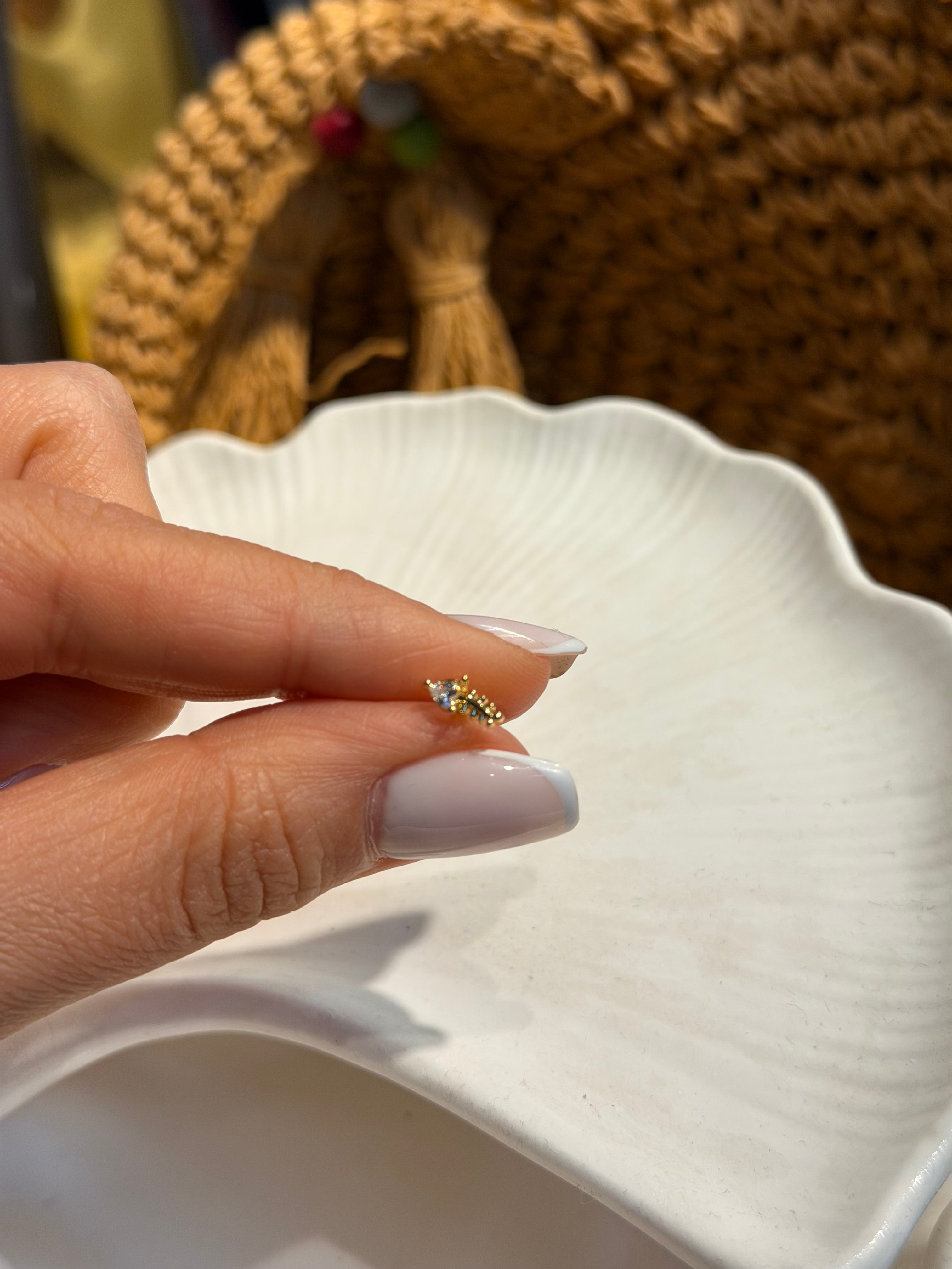 Balık Sırtı Model Cerrahi Piercing Gold