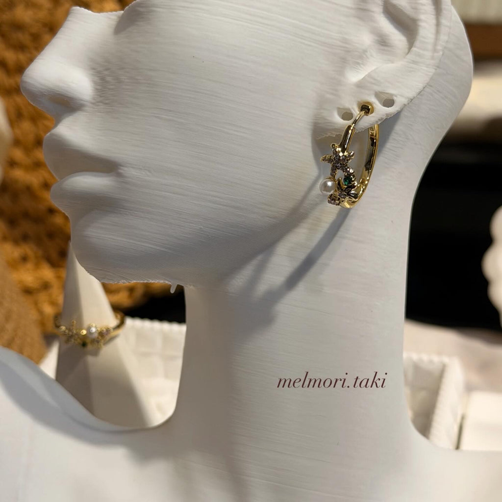 Xuping İnci Deniz Yıldızlı Halka Küpe