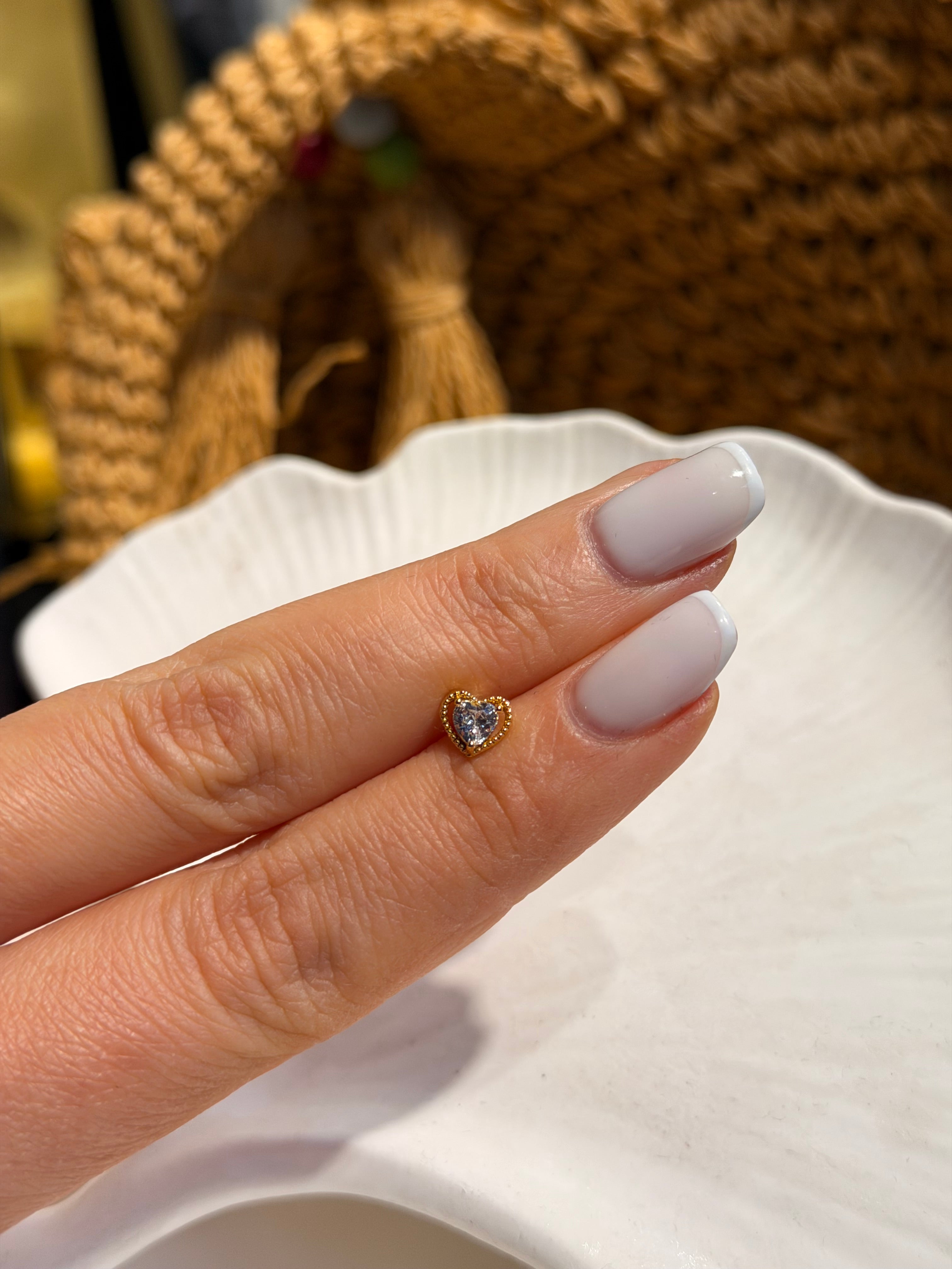 Kalp Model Cerrahi Piercing Gold Ürün ana görseli