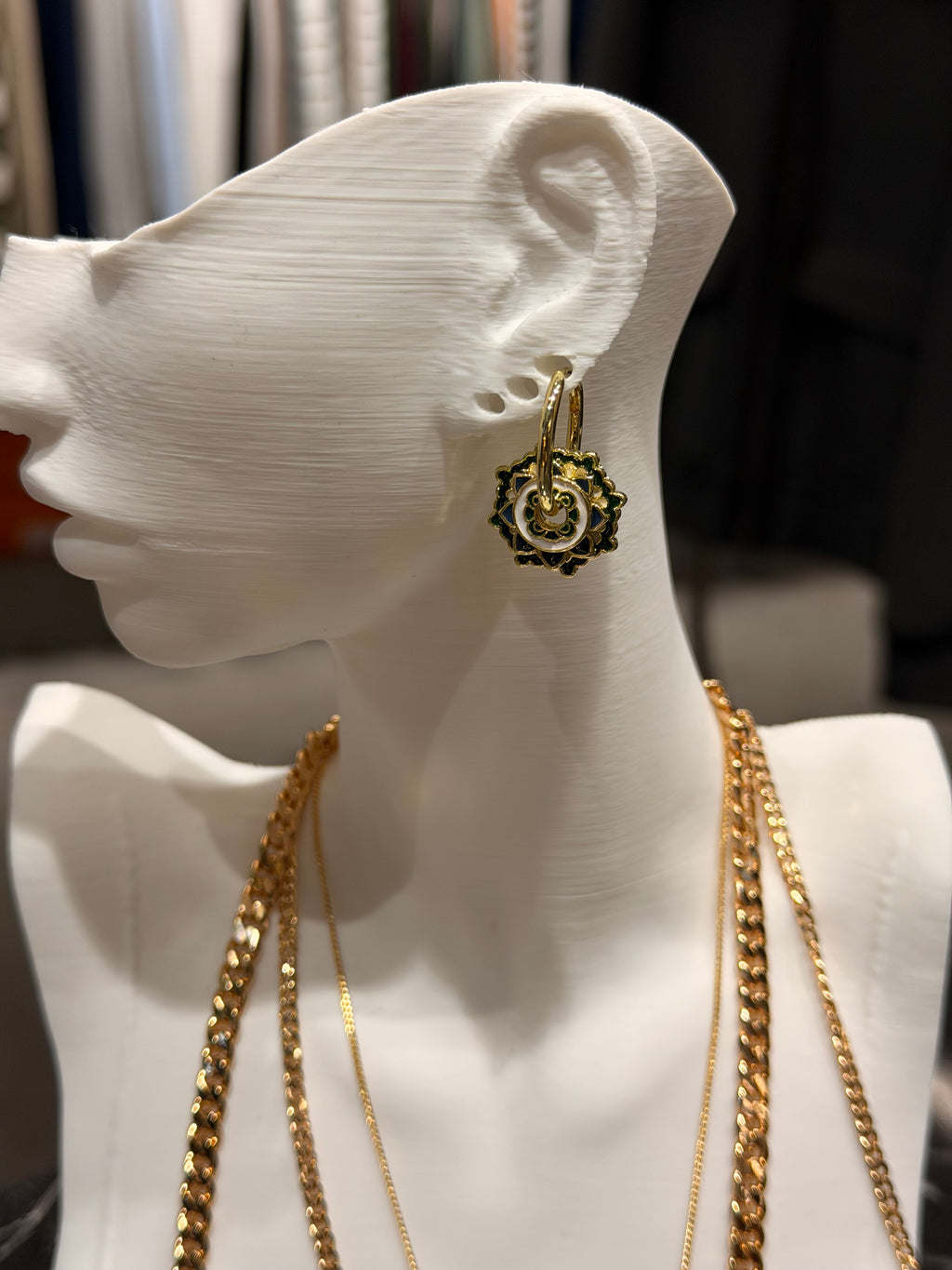 Etnik Yeşil Model Küpe