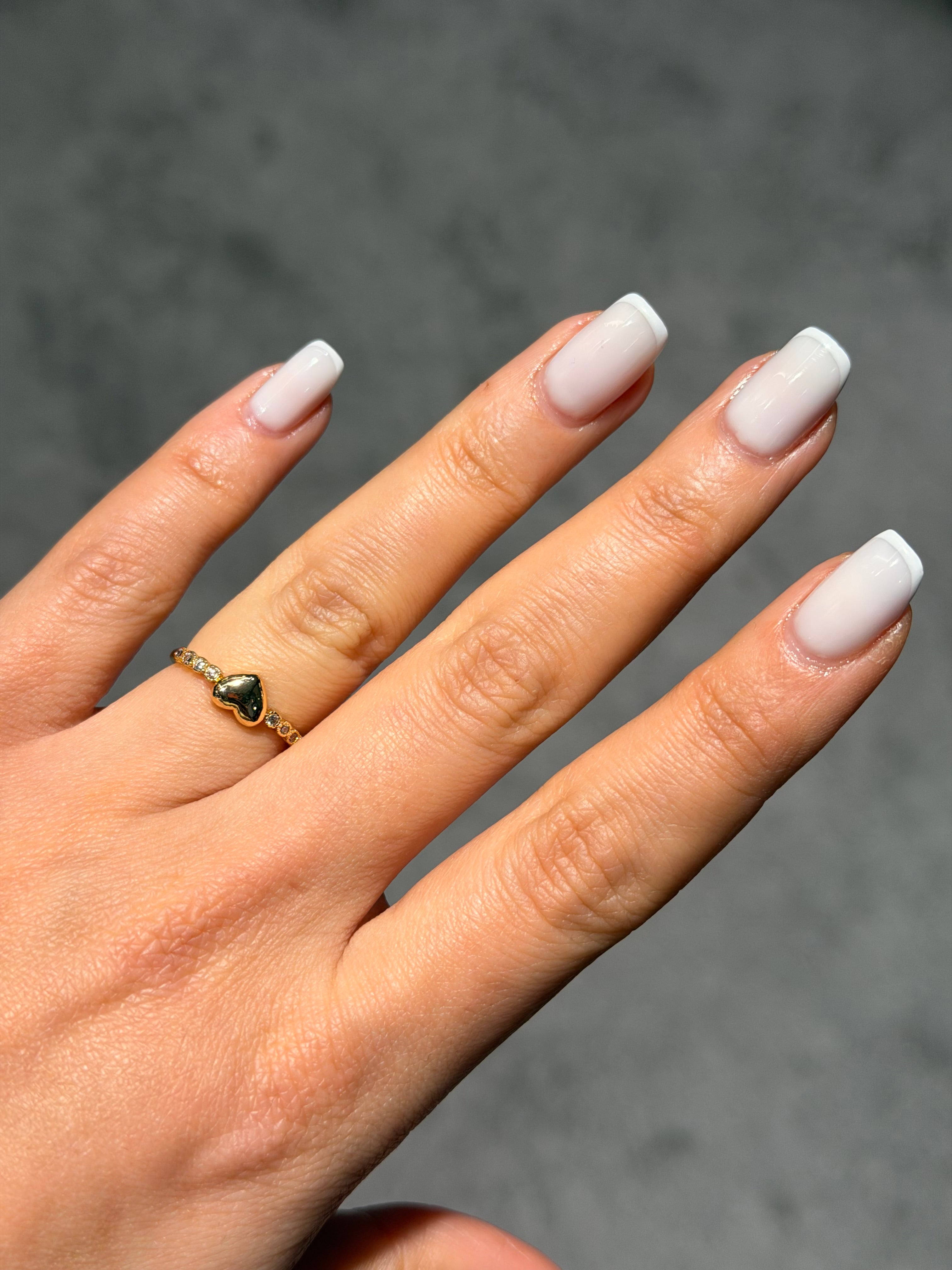 Taşlı Minimal Kalp Model Ayarlanabilir Yüzük Gold Ürün ana görseli