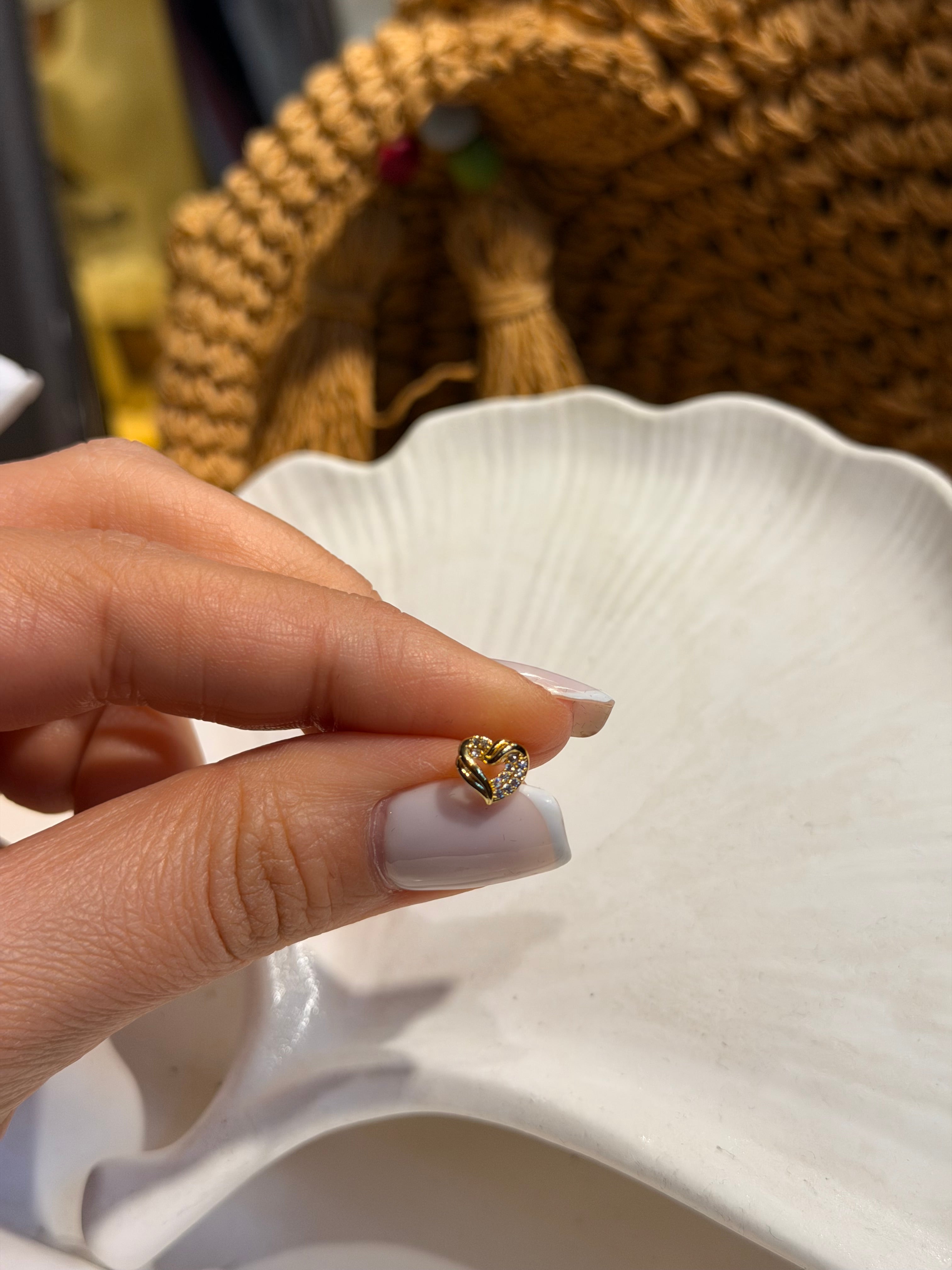 Kalp Model Cerrahi Piercing Gold Ürün ana görseli