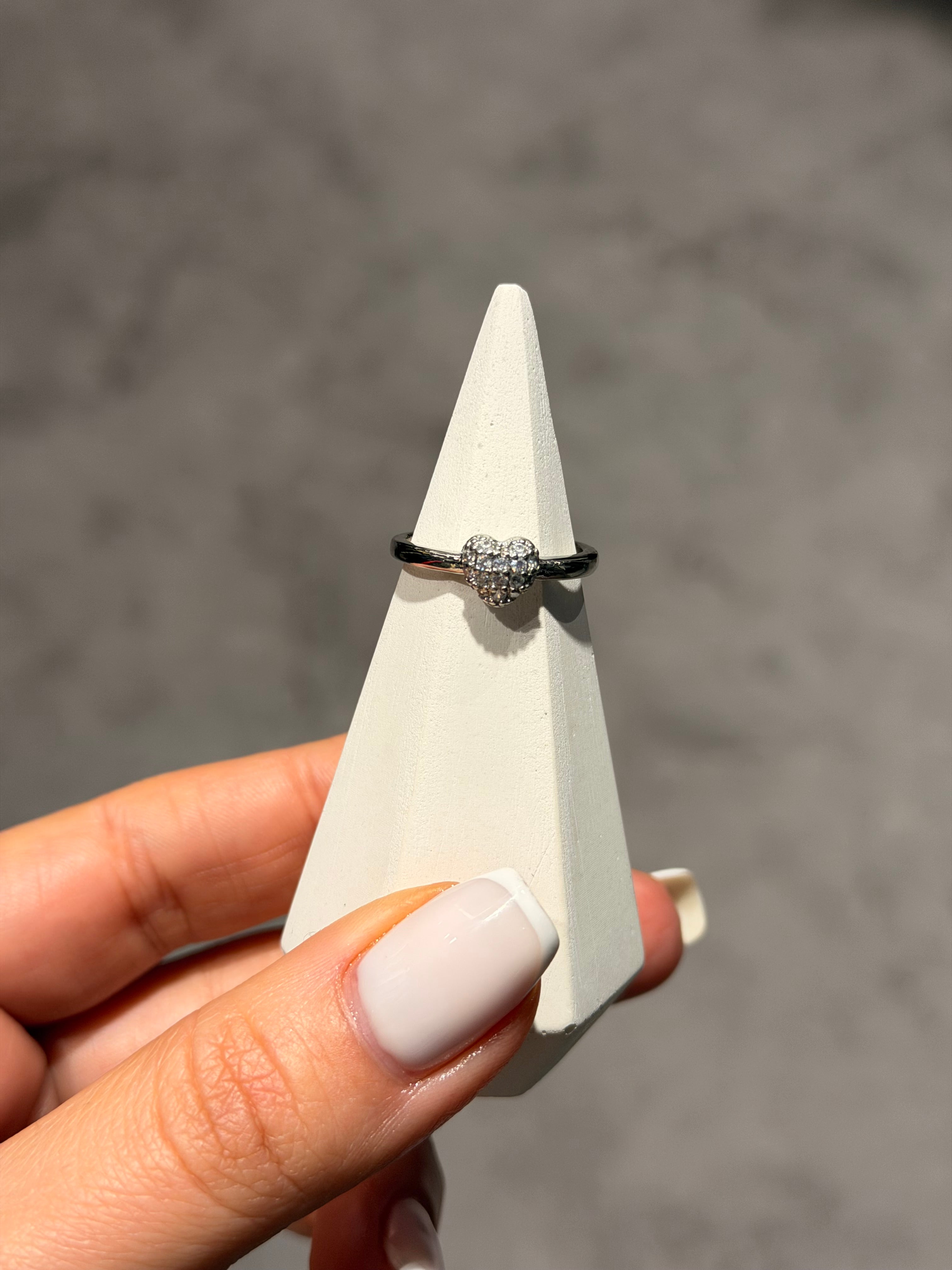 Kalp Model Ayarlanabilir Yüzük Silver Ürün ikincil görseli