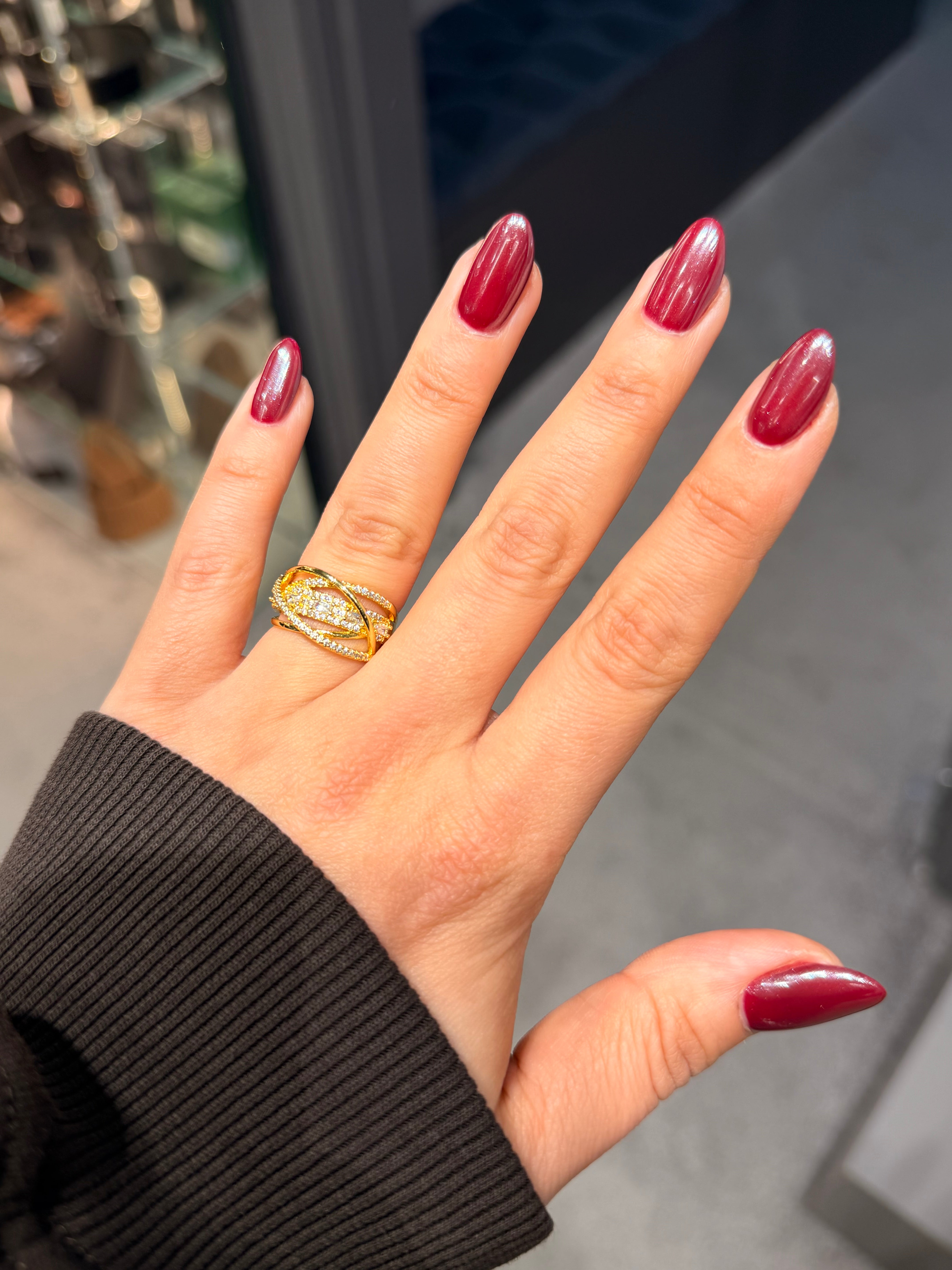 Gezegen Pırlanta Model Ayarlanabilir Yüzük Gold Ürün ana görseli